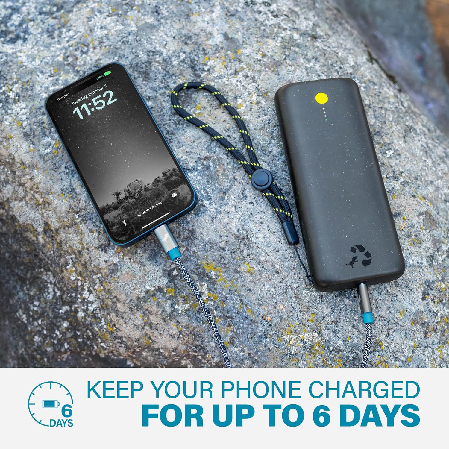 Chargeur portable double USB-C Nimble Champ Pro 20 K, 65 W, DP QC 4.0. Batterie externe USB-C à chargement rapide compatible avec les MacBook, les ordinateurs portables, les iPad, les iPhone, Android et plus encore (Midnight Black)