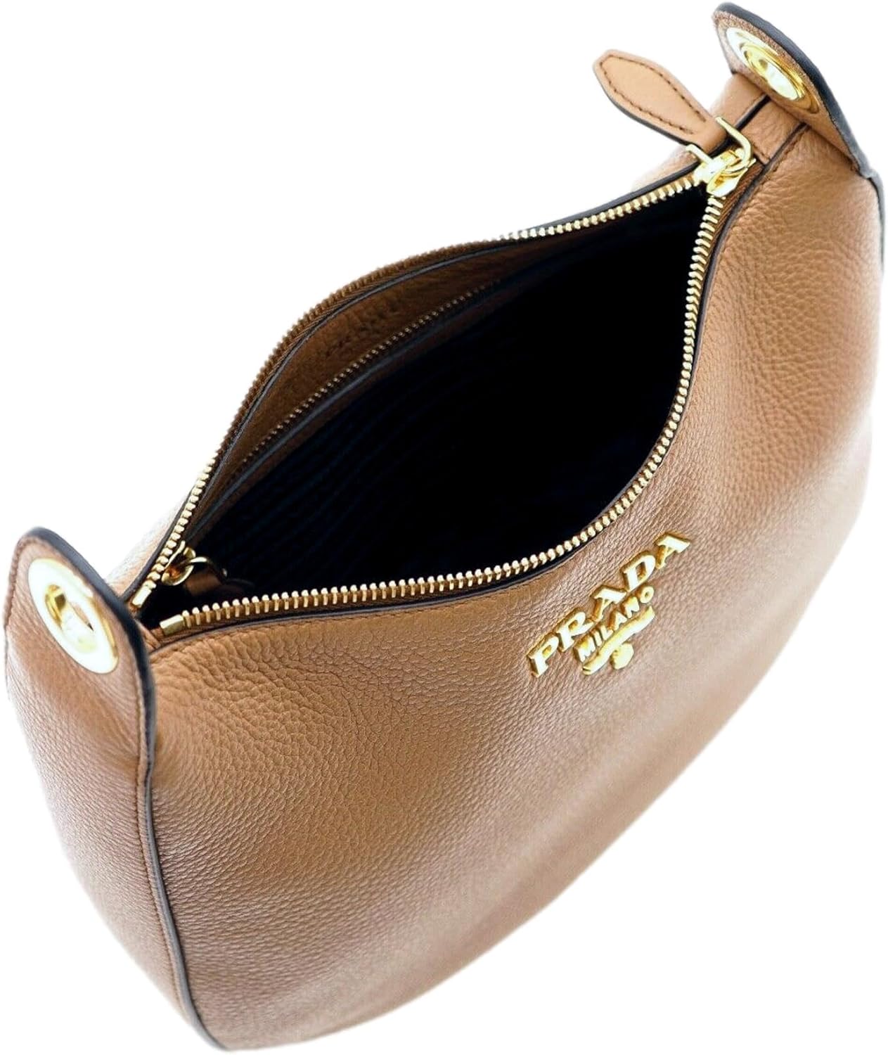Prada Womens Tan Leather Medium Web Stripe Strap Crossbody Bag 1BC166 · v5