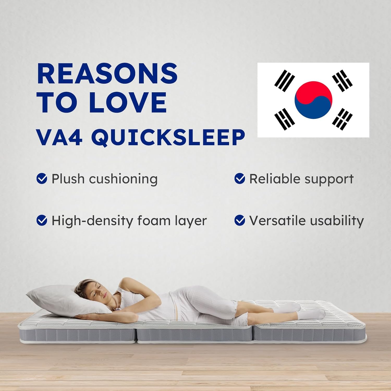 VA4 Z Cube Mattress, 5 Inch Premium Folding Bed Floor Mattress Bestsleep in A Box Trifold Two-Sided Foldable Plush Top Firm Bottom Edge Support Euro Top High Density Memory Foam (Twin) · v2