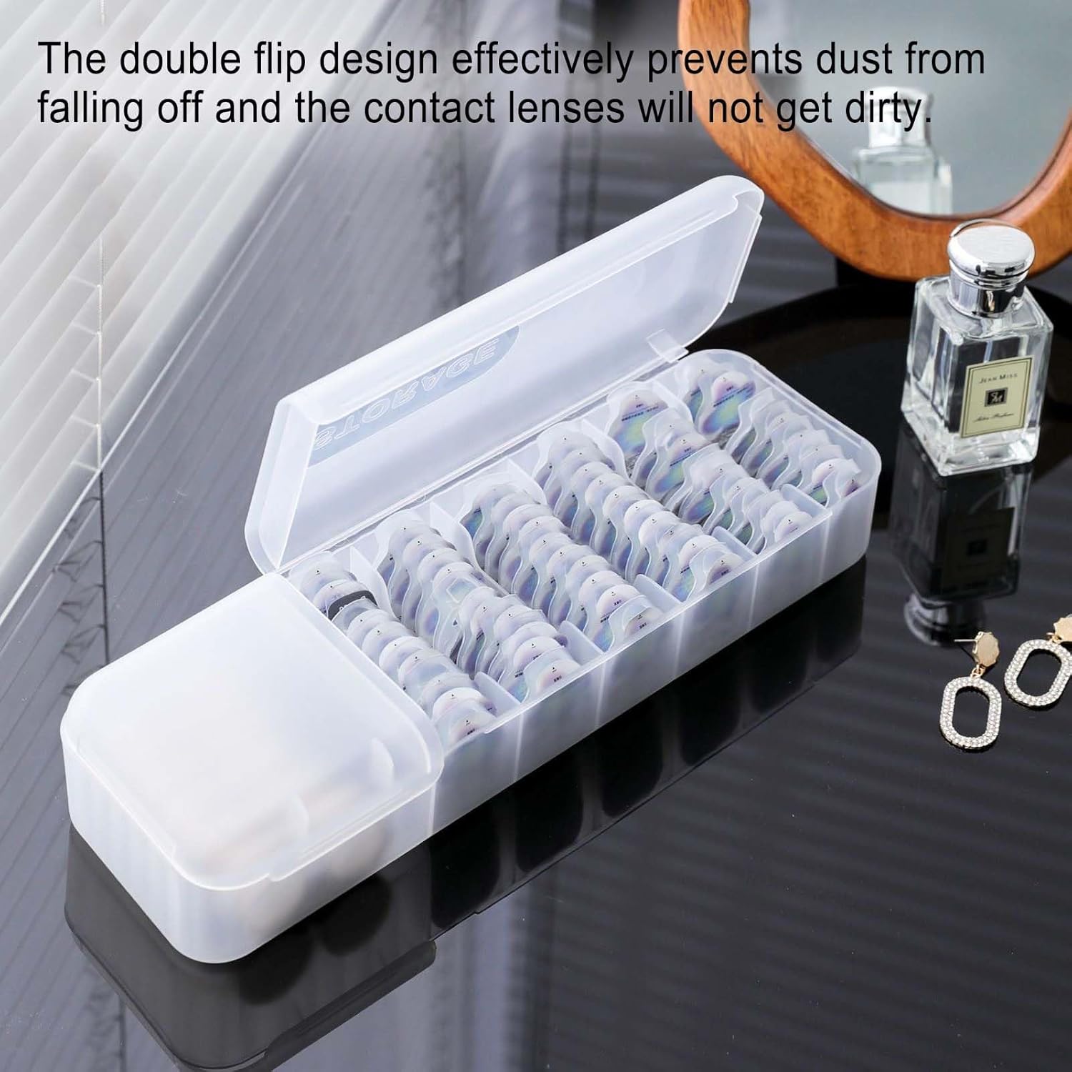 2 ADET günlük tek kullanımlık kontakt lens saklama kutuları, Yarı şeffaf kontakt lens kutusu plastik saklama kutuları, Tüm marka kontakt lens ve diğer günlük ihtiyaçlar için yüksek kapasiteli saklama kutusu (Beyaz)