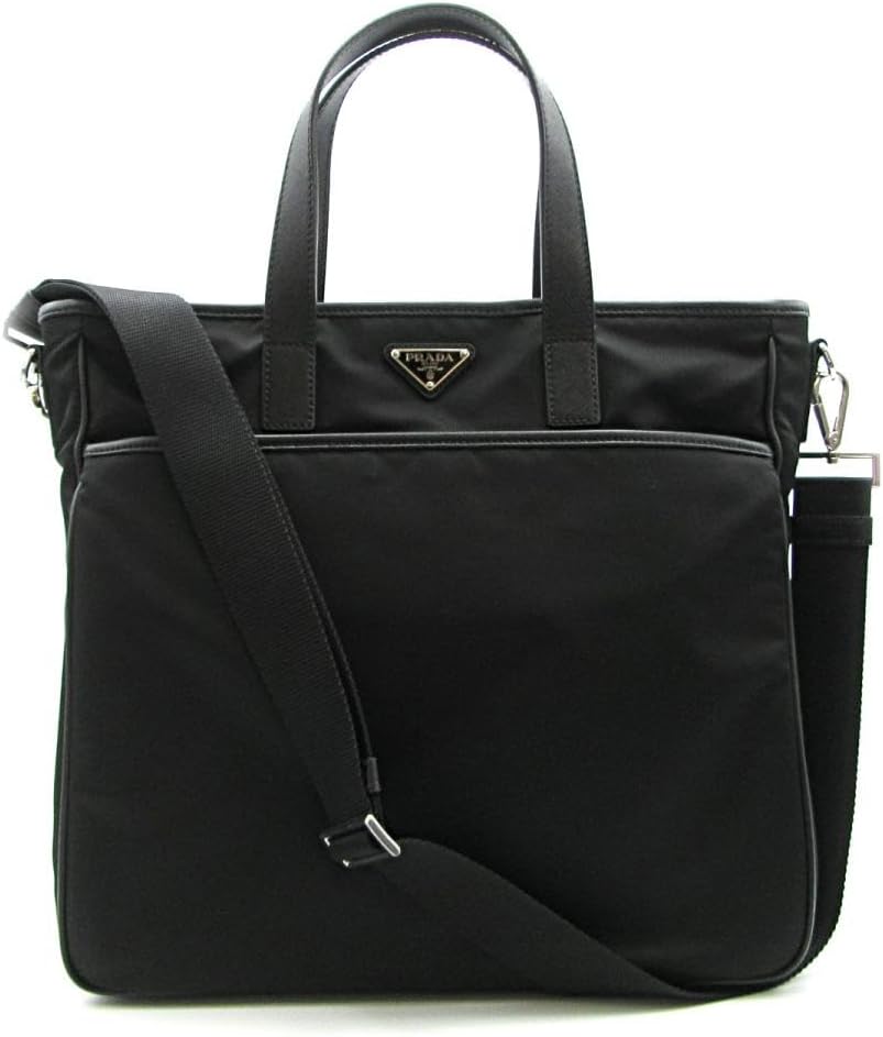 Prada Re-Nylon Tote Bag Black Nylon and Saffiano Leather 2VG033 · v3