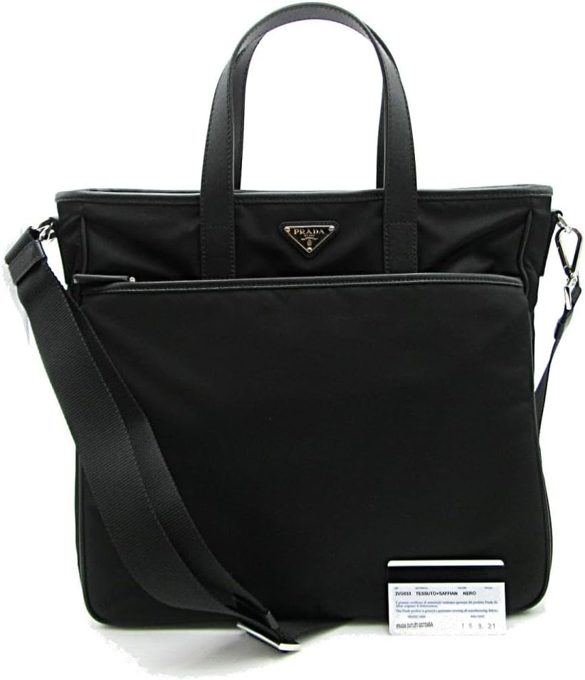 Prada Re-Nylon Tote Bag Black Nylon and Saffiano Leather 2VG033 · v3