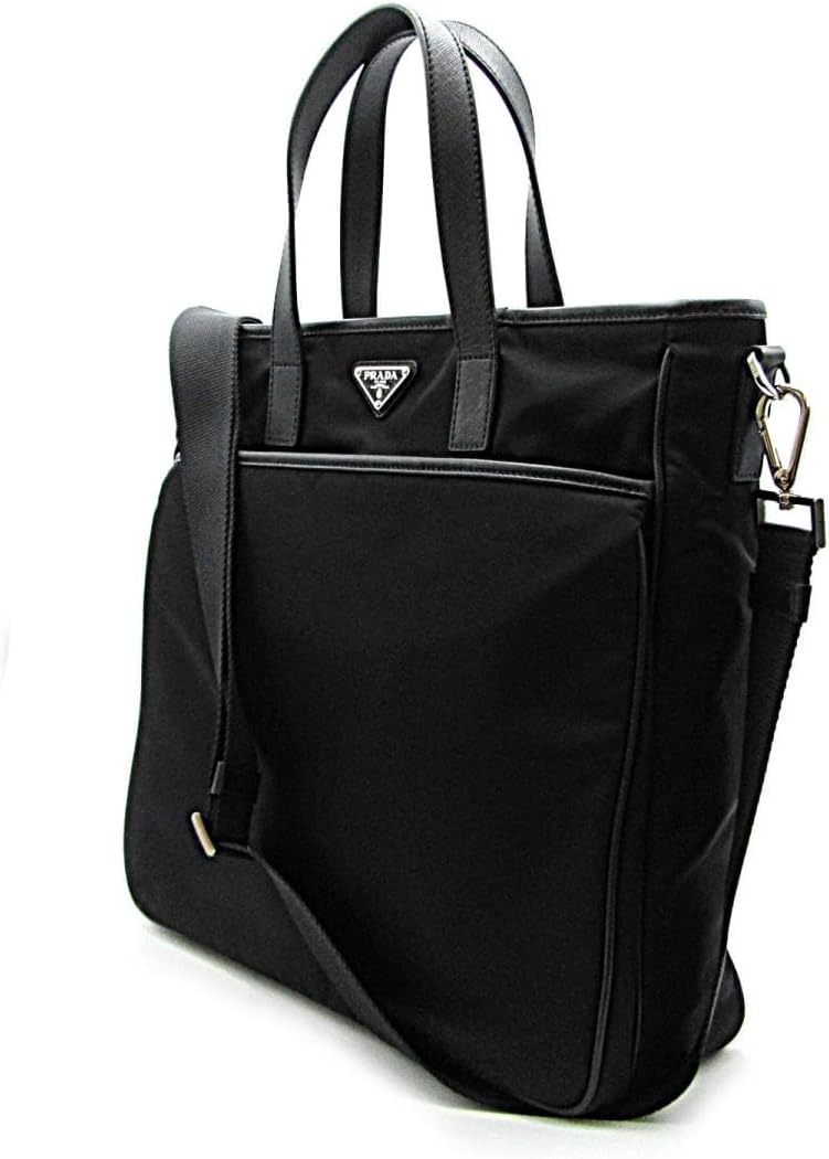 Prada Re-Nylon Tote Bag Black Nylon and Saffiano Leather 2VG033 · v3