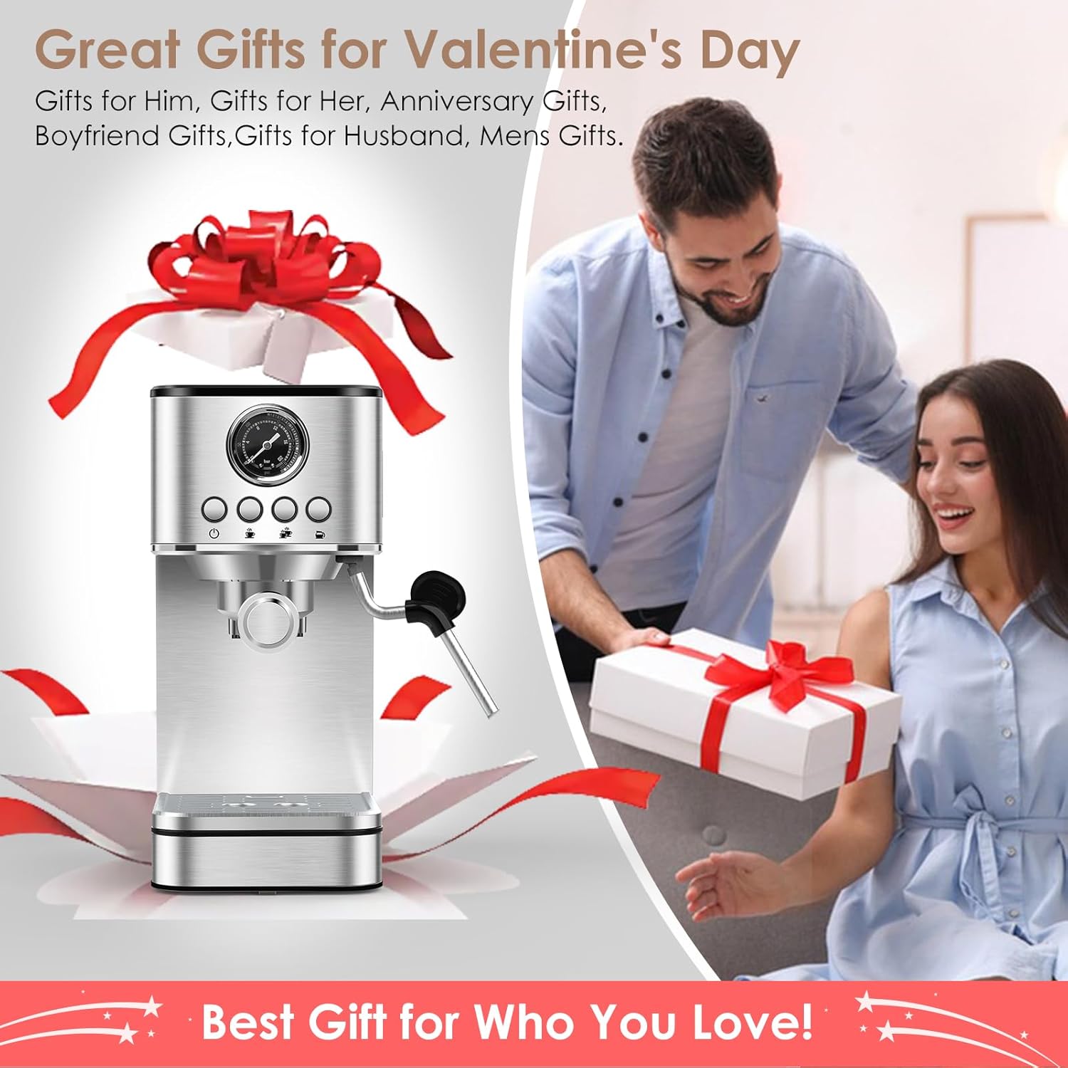 Sparkfire Espresso Machine Coffee Makers 20 Bar,Stainless Steel Espresso Machine with Milk Frother/Steam Wand for Espresso, Latte and Cappuccino · v2