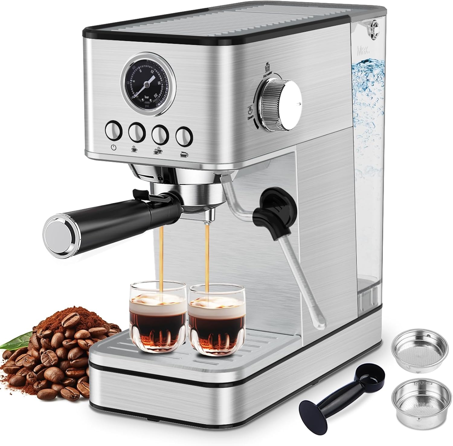 Sparkfire Espresso Machine Coffee Makers 20 Bar,Stainless Steel Espresso Machine with Milk Frother/Steam Wand for Espresso, Latte and Cappuccino · v2