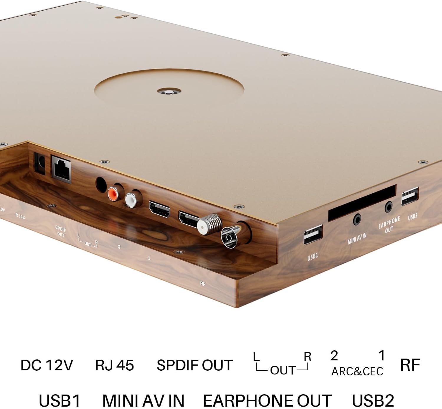 SYLVOX 15.6 Flip Down Smart TV Under Cabinet TV Supports 360 Degree Rotation WiFi  Wireless Connection, Storage Design for Kitchen Bedroom RV Yacht (Wood Grain Color) · v10
