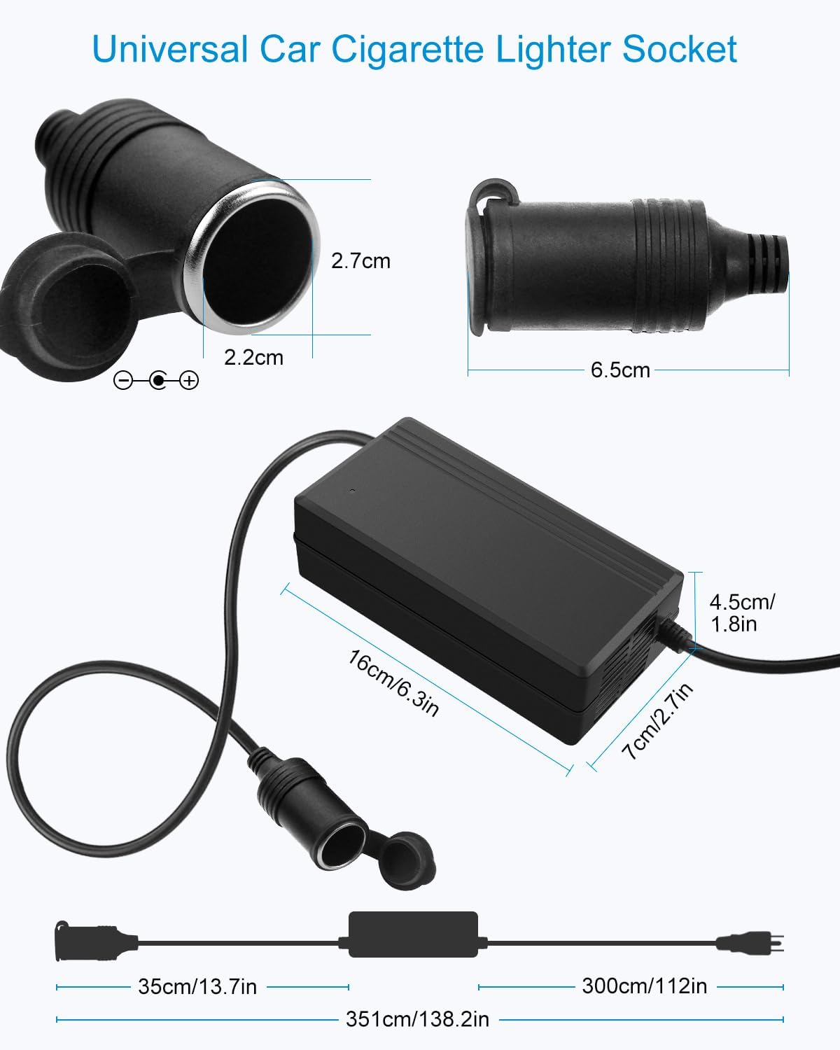 ALITOVE AC to DC Converter 13A 156W Max 120V 110V to 12V Converter AC/DC Adapter Power Supply with Car Cigarette Lighter Socket for Car Refrigerator Tire Inflator Vacuum Cleaner Washer Air Compressor · v6