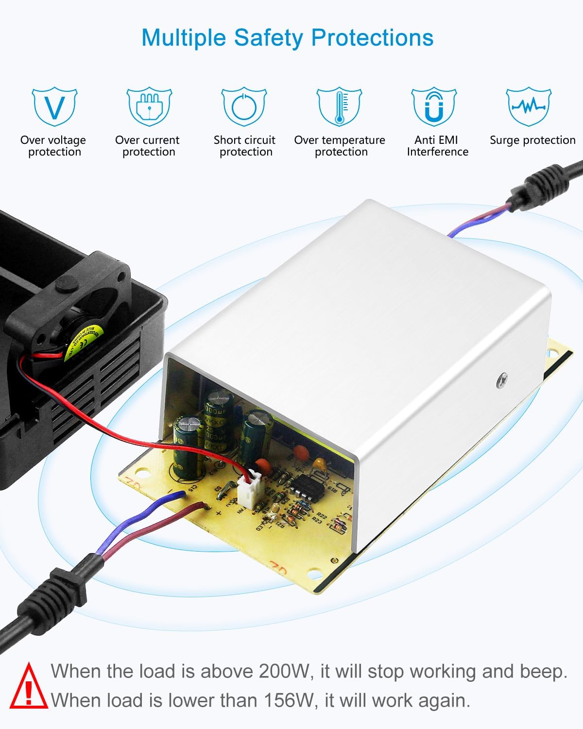 ALITOVE AC to DC Converter 13A 156W Max 120V 110V to 12V Converter AC/DC Adapter Power Supply with Car Cigarette Lighter Socket for Car Refrigerator Tire Inflator Vacuum Cleaner Washer Air Compressor · v6
