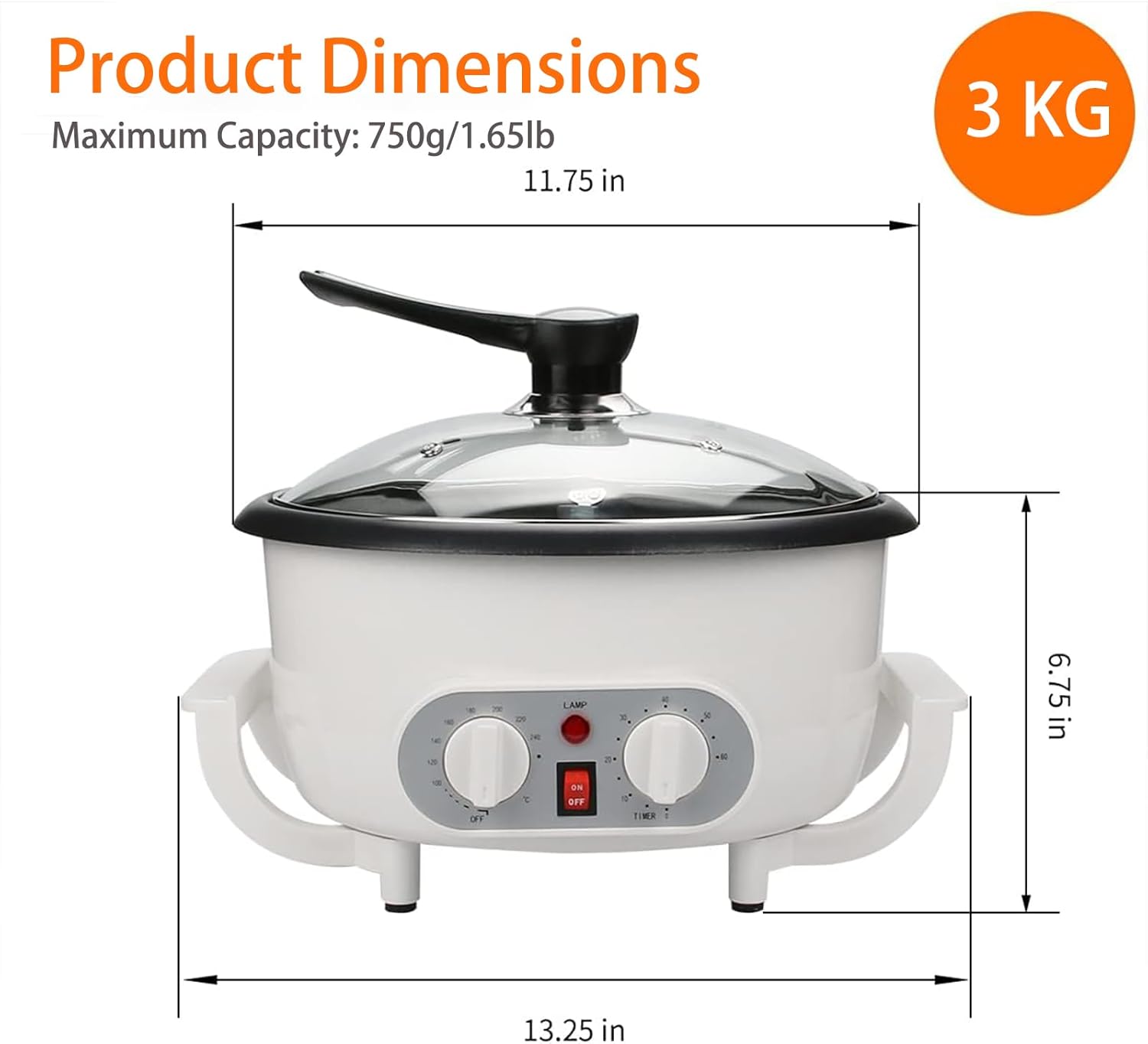 WINB Coffee Roaster Machine for Home Use, 110V Household Electric Coffee Bean Roaster with Timer Roasting Machine Peanut Bean Home Coffee Roaster · v8