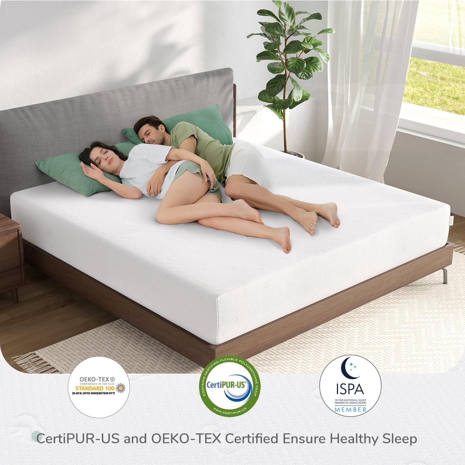 Colchón Novilla Queen, colchón queen size de espuma viscoelástica de 12 pulgadas con espuma cómoda para aliviar la presión, dormir fresco y fresco, funda de colchón extraíble y lavable, colchón de espuma viscoelástica Queen