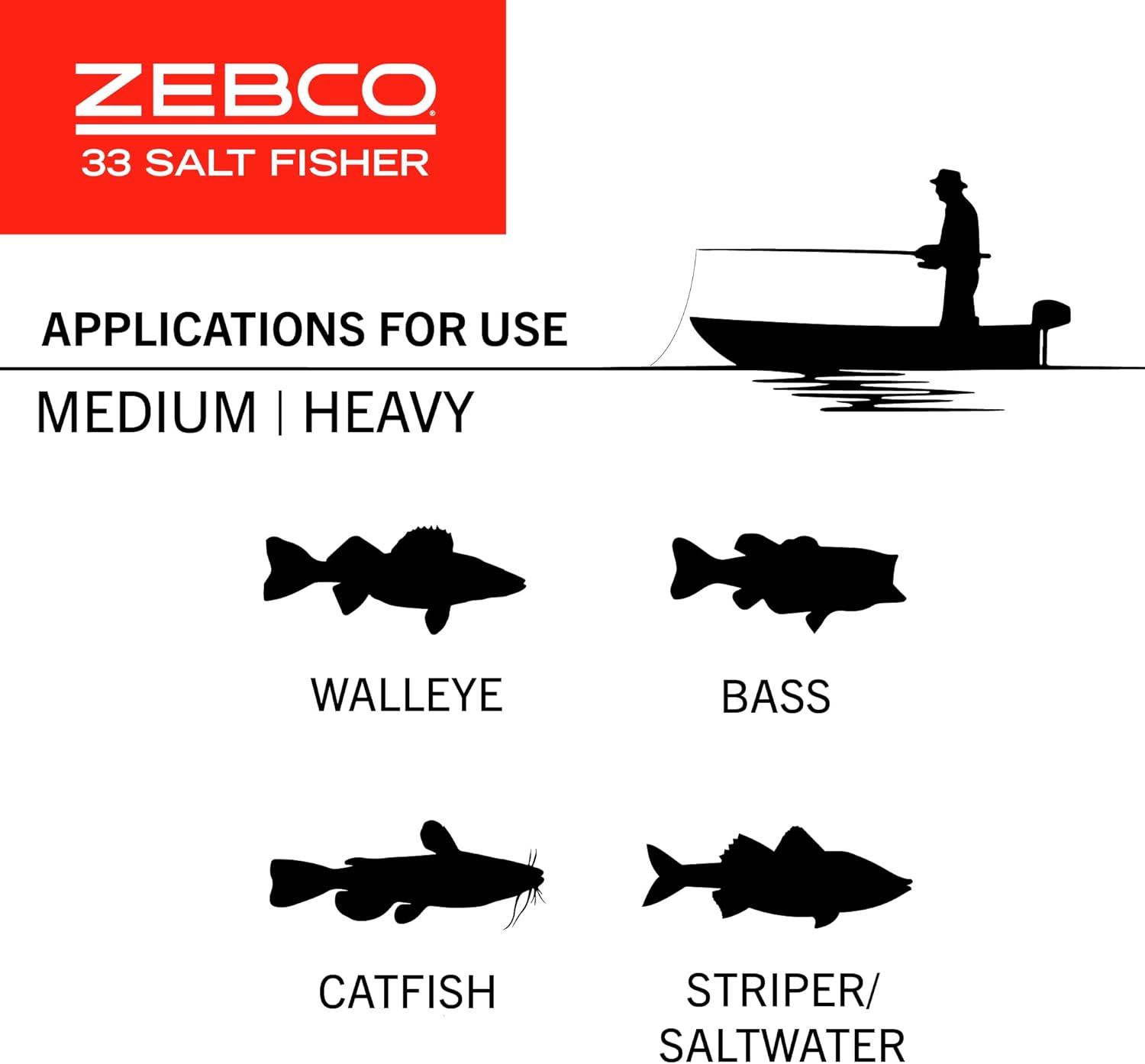 Kombinacja kołowrotka i wędki Zebco Salt Fisher 33 Spincast, 6-stopowa 6-calowa 2-częściowa średnio-ciężka moc, średnio-szybki pręt z włókna szklanego, wymienny odciąg, 12-funtowa linia, niebieski/srebrny