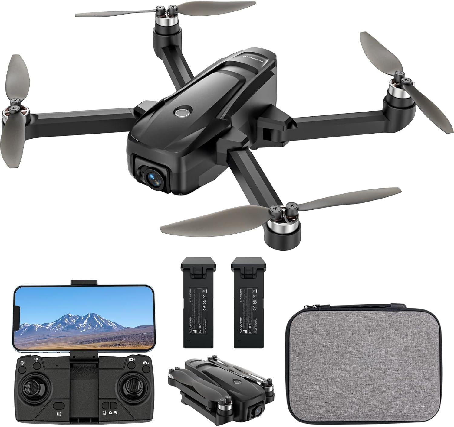 Drone H330 con fotocamera 4K, FPV WiFi a lungo raggio 5G per adulti principianti e bambini, motore brushless, flusso ottico, mantenimento dell'altitudine, quadricottero RC telecomandato con tempo di volo di 30 minuti con 2 batterie