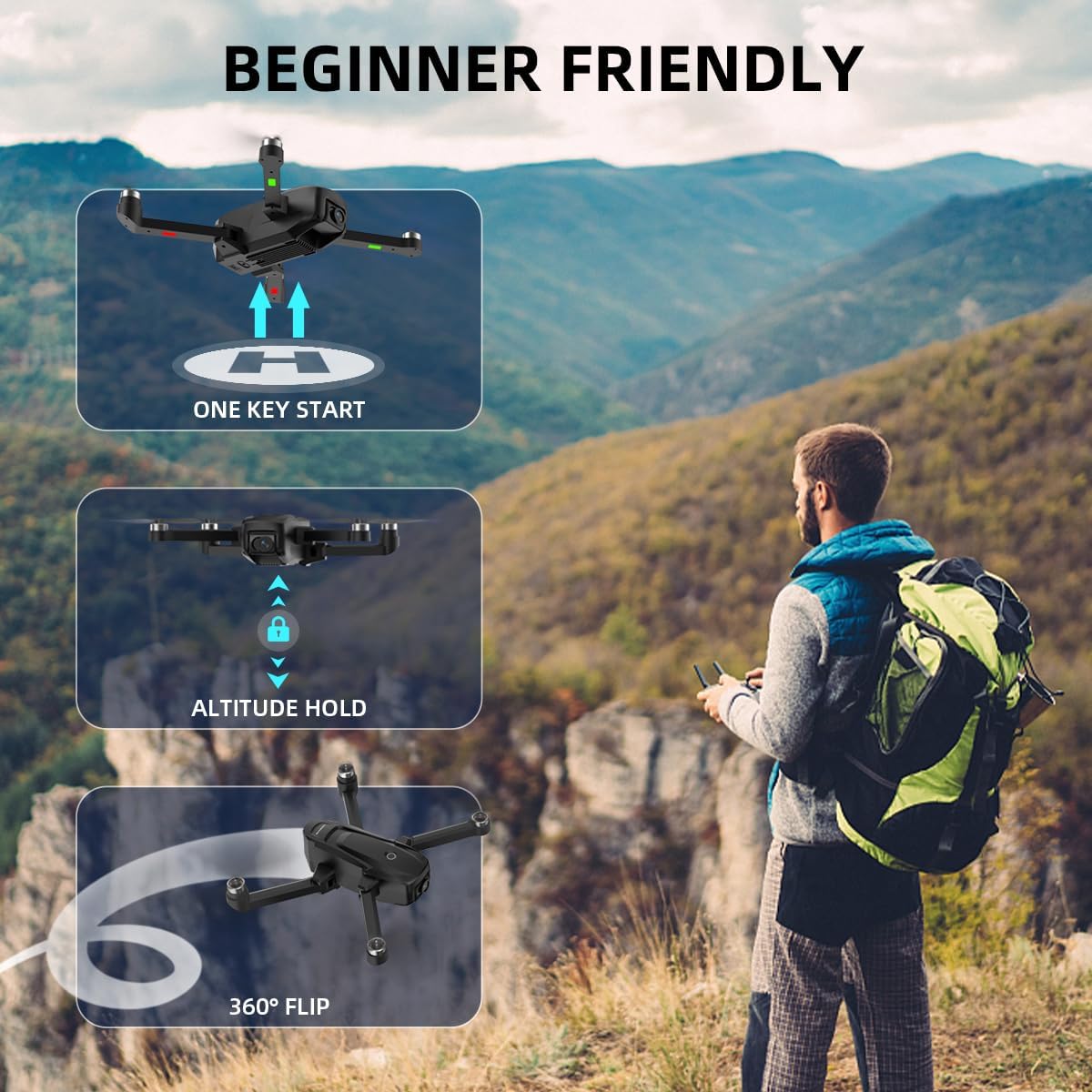 H330 Drone with Camera 4K, 5G Long Range WiFi FPV for Adult Beginners and Kids, Brushless Motor, Optical Flow, Altitude Hold,30 Mins Fly Time Remote Control RC Quadcopter with 2 Batteries · v4