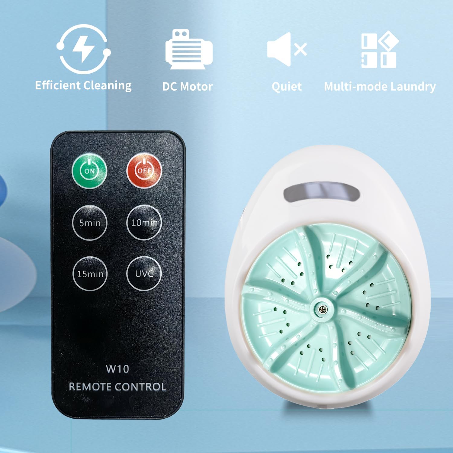 Lavatrice portatile, mini lavatrice, .Pulizia profonda di biancheria intima, vestiti per bambini e altri piccoli indumenti. Adatto per appartamenti, dormitori, hotel（Wireless Control）