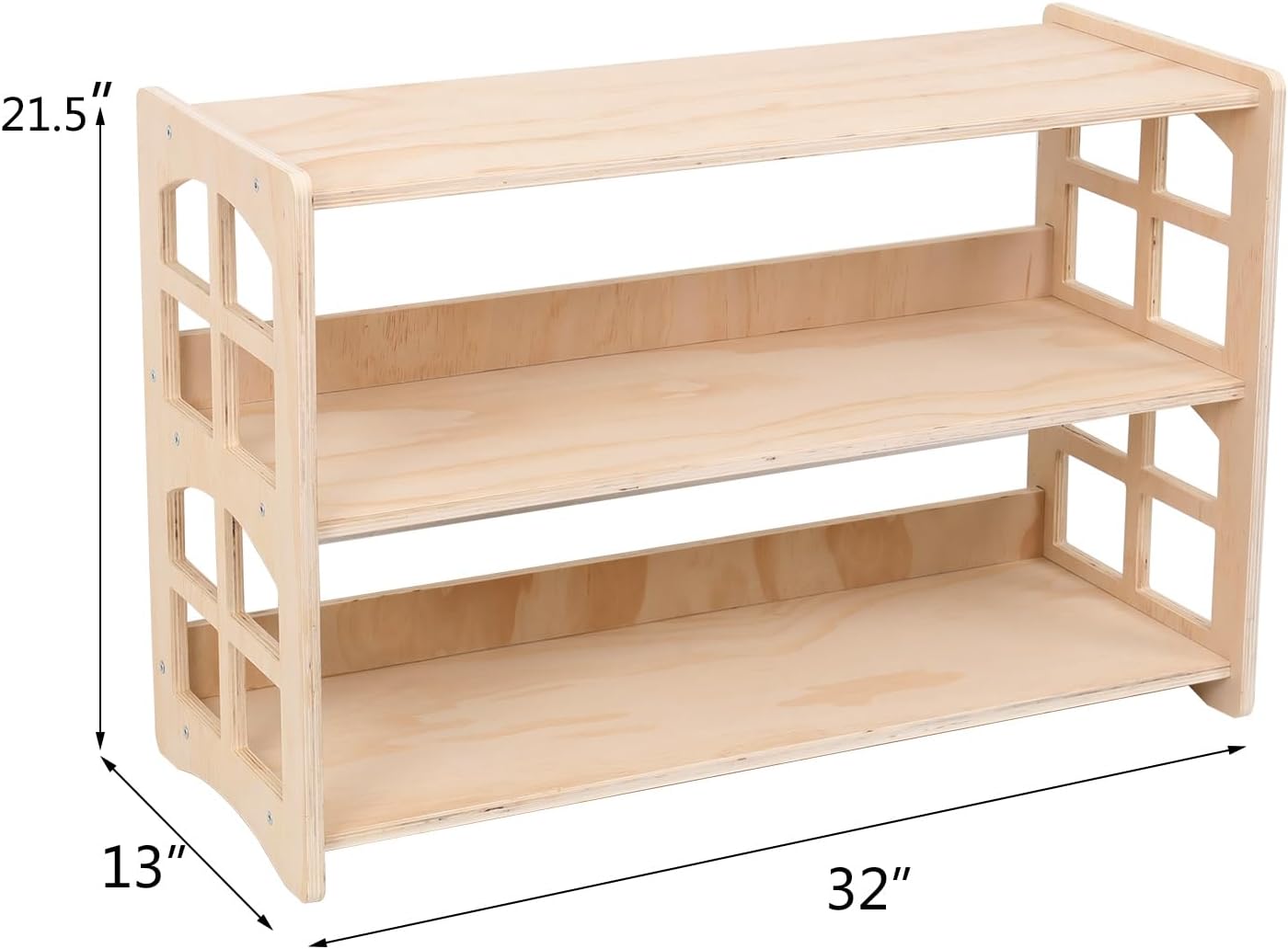 Montessori Bookshelf Toy Shelf Kids Storage Organizer for Toys Book Shelves for Kids Room Sturdy and Safe Toddler Wood Classroom Furniture Bookcases (3Tier) · v6