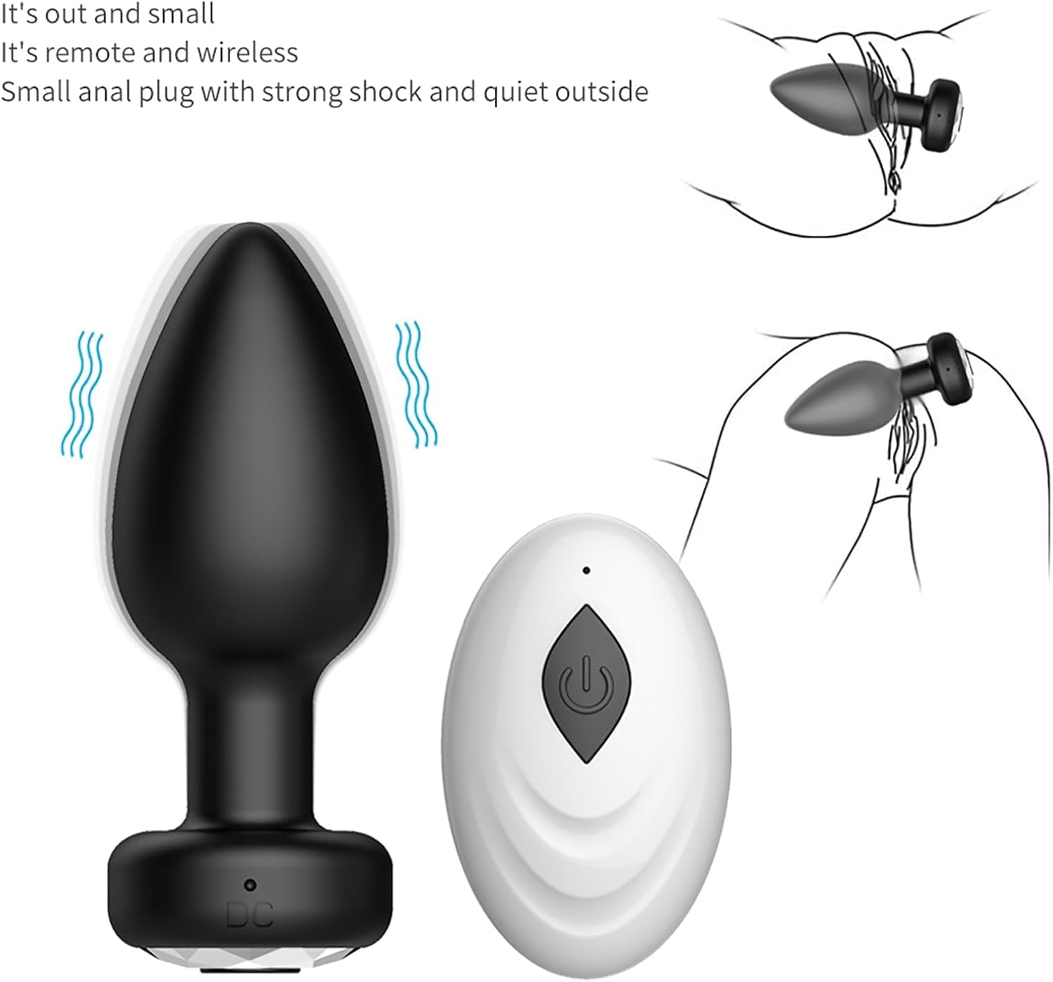 Anal Plug Adult Sex Toy,Adult Sex Toys and Games for Men Women,Wireless Remote Control 10 Frequency Vibration,Small Butt Plug for Female Male Prostate Massage Vibrating Anal Sex Toys for Men,Black · v2