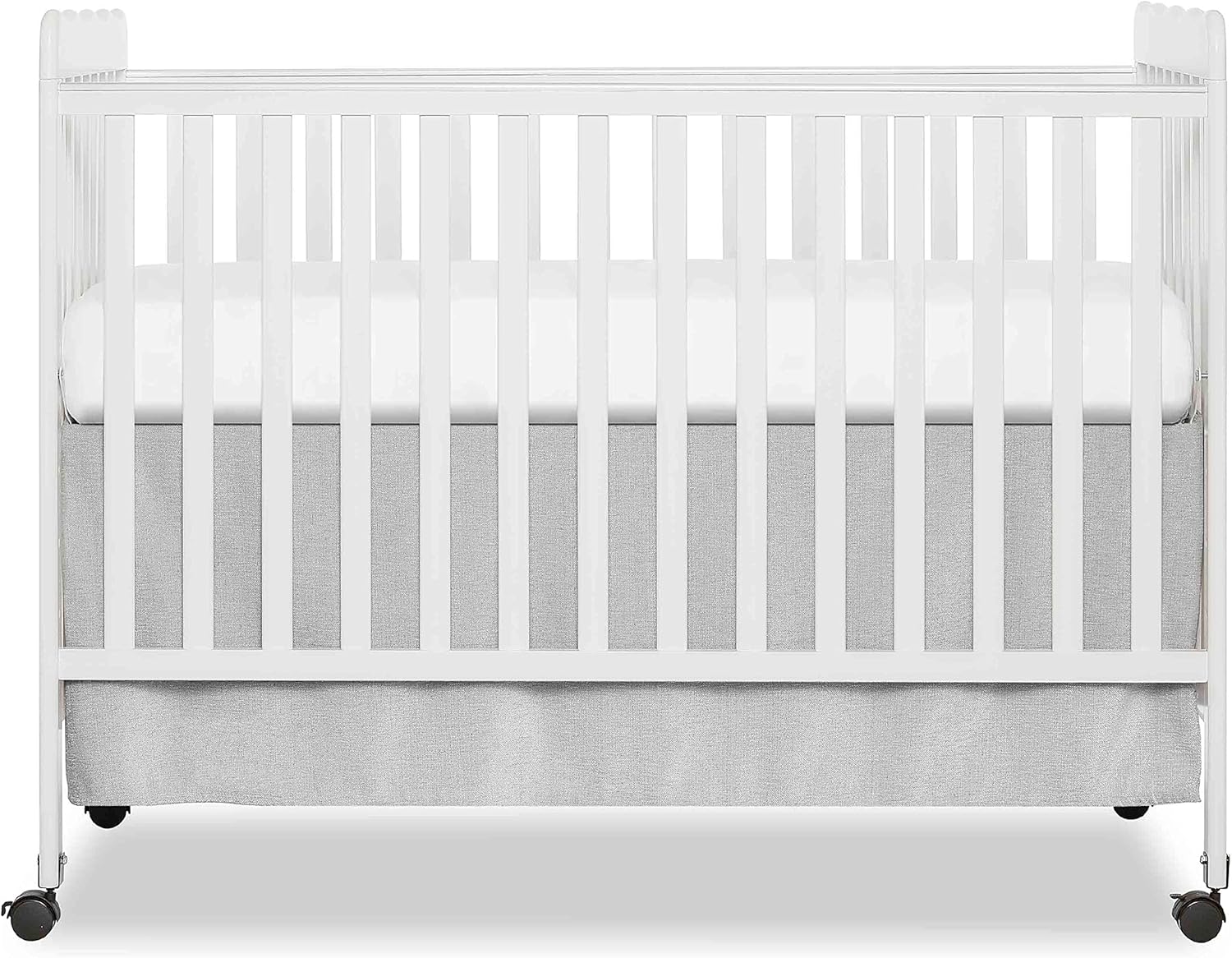Dream On Me Carson Classic 3-in-1 Convertible Crib in White Honeycomb Orthopedic Firm Fiber Standard Baby Crib Mattress