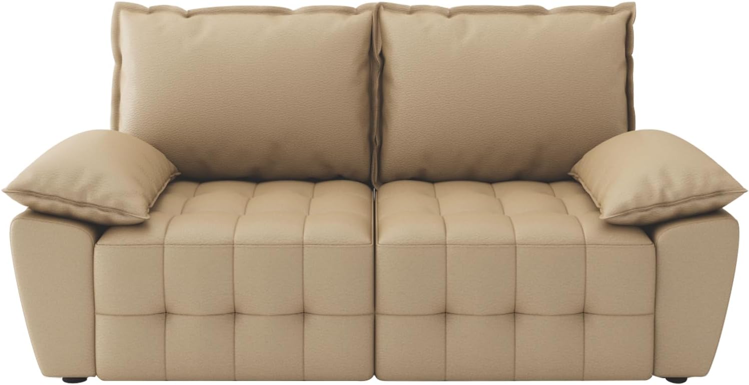 Modular Convertible Sofa with Chaise Living Room Couch Sectional, Polyurethane, loveseat Mustard Gold · v3