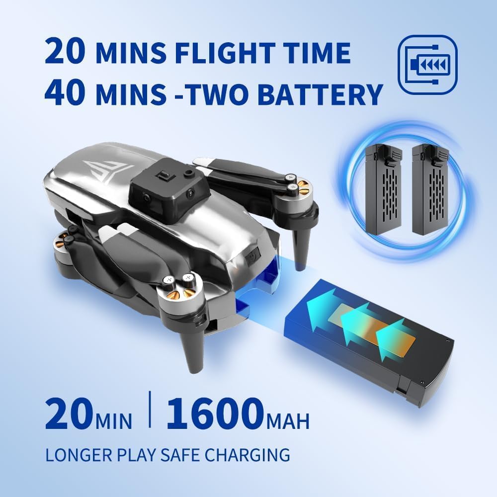 Drone, Drones with camera for adults 4k, Drones for kids 8-12, Brushless Motor, FPV Foldable Drone, Carrying Case, 40 mins Battery Life, Christmas gifts, 360° Flip, APP Control · v4