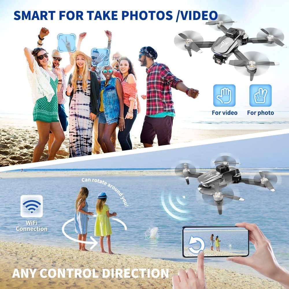 Drone, Drones with camera for adults 4k, Drones for kids 8-12, Brushless Motor, FPV Foldable Drone, Carrying Case, 40 mins Battery Life, Christmas gifts, 360° Flip, APP Control · v4