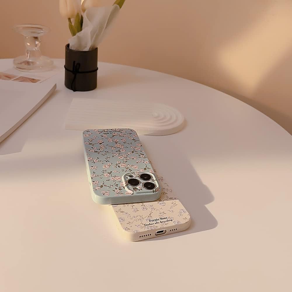 Ownest Kompatibel mit iPhone 14 Pro Max Hülle, Vintage-Blumenmuster, niedliches Design für Damen und Mädchen, modisch, schlank, weich, flexibel, TPU-Gummi für iPhone 14 Pro, Max-Weiß