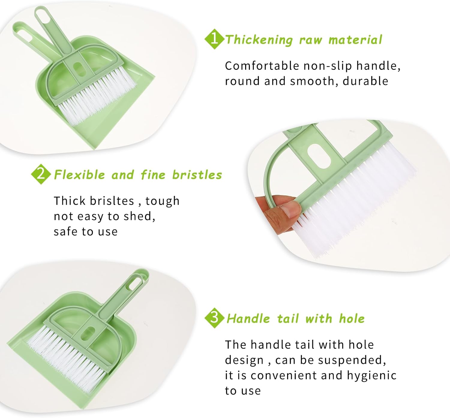 WLLHYF Mini Broom and Dustpan Set Portable Small Cleaning Broom and Dustpan Set for Home Hangable Whisk Broom Hand Dustpan and Brush Set for Table Desk Key Board Office Daily Cleaning Necessity