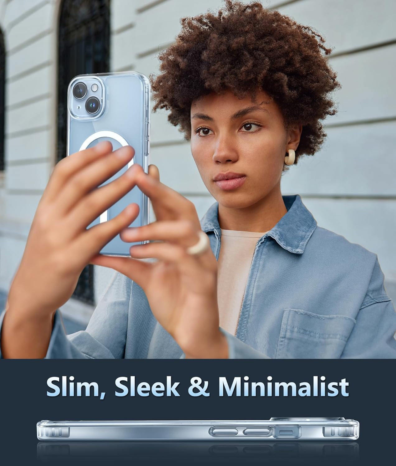 FNTCASE for iPhone 15-Plus Phone Case: Clear Case Military Grade Shockproof Protective Magnetic Cell Phone Cover, Anti Yellowing Scratch-Resistant Drop Proof Phonecase for iPhone 15-Plus 5G 6.7 inch