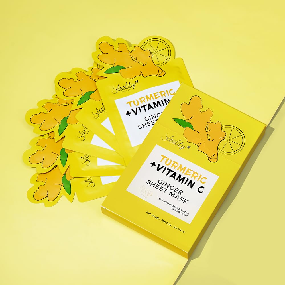 Beet Vitamin A  Turmeric Facial Sheet Masks For Skin care,Beauty,for All Skin Types,Helps Anti Wrinkles, Smooths,and Moisturizing Skincare (10-Packs)