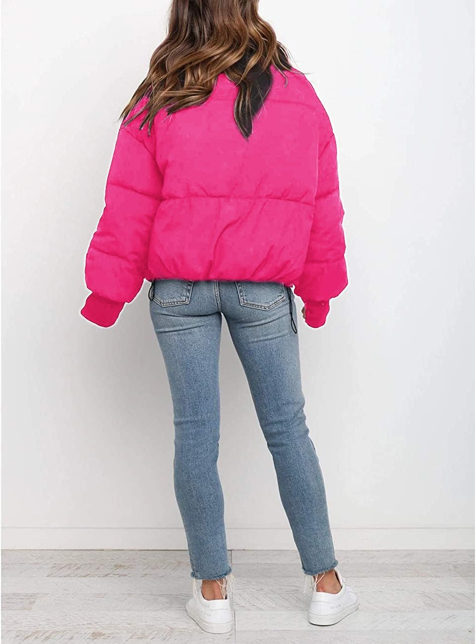 Girls Winter Long Sleeve Full Zipper Oversized Baggy Puffer Bubble Short Down Jacket Coat · v2