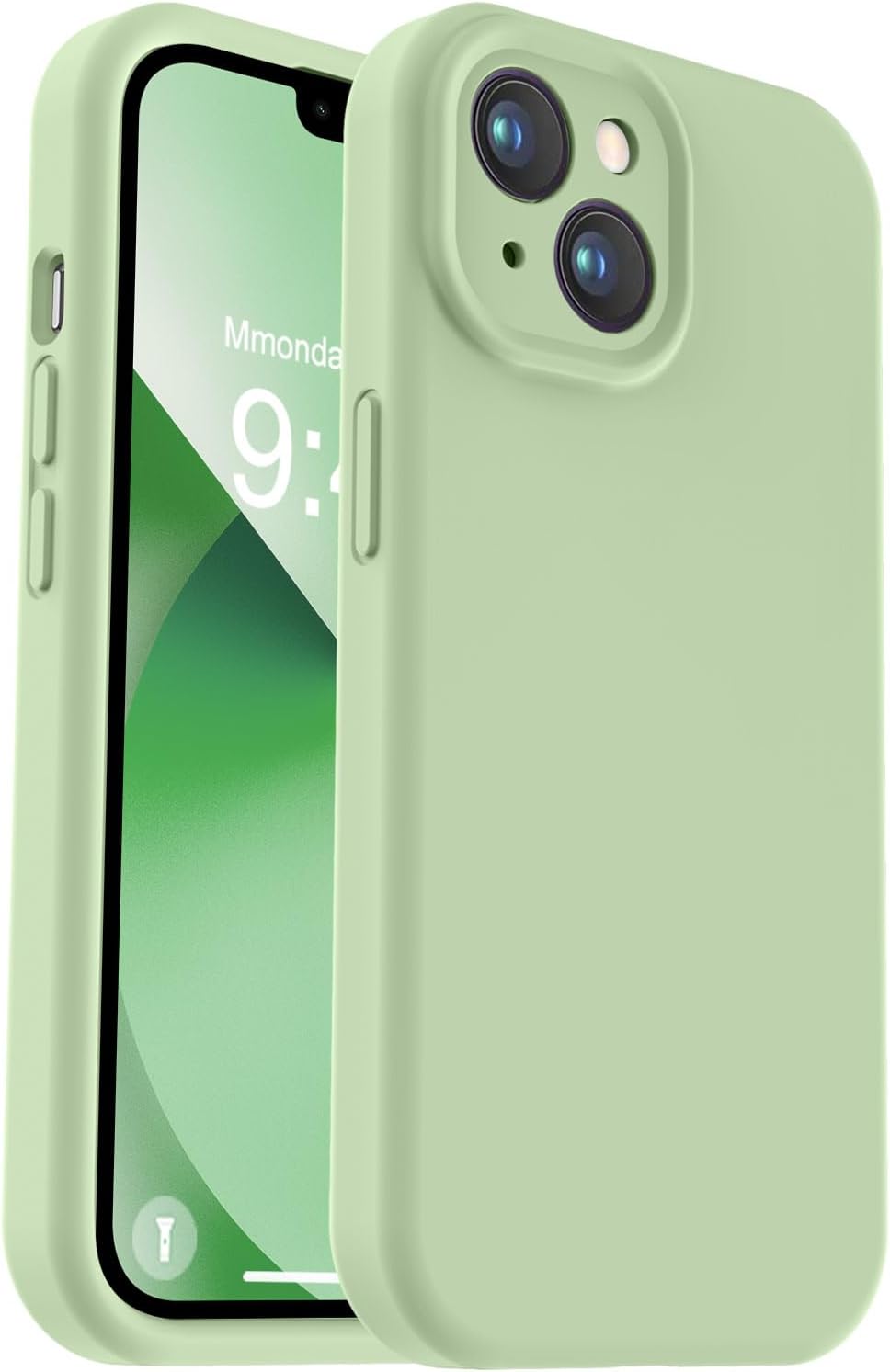 Vooii Compatible with iPhone 13 Case, Liquid Silicone Upgrade [Camera Protection] [Soft Anti-Scratch Microfiber Lining] Shockproof Phone Case for iPhone 13 6.1 inch - Matcha · v2