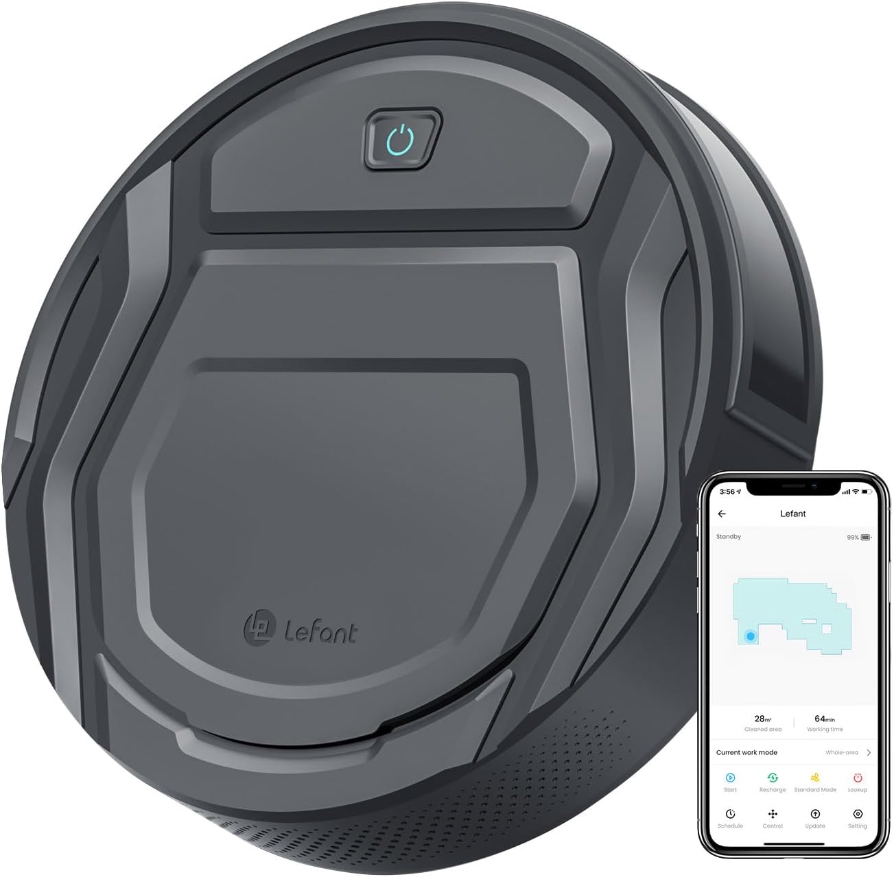 Lefant Robot Vacuums, 2200Pa Suction, 120 Min Runtime, WiFi/App/Alexa Control, Anti-Collision/Drop Sensor, Self-Charging Robotic Vacuum Cleaner, Slim, Quiet, Ideal for Pet Hair, Hard Floor (M210 Pro) · v2