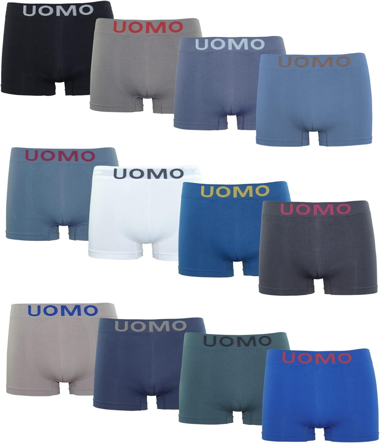 Channo Seamless Nylon Boxer Briefs 12Pack Breathable and Soft Underwear for Men