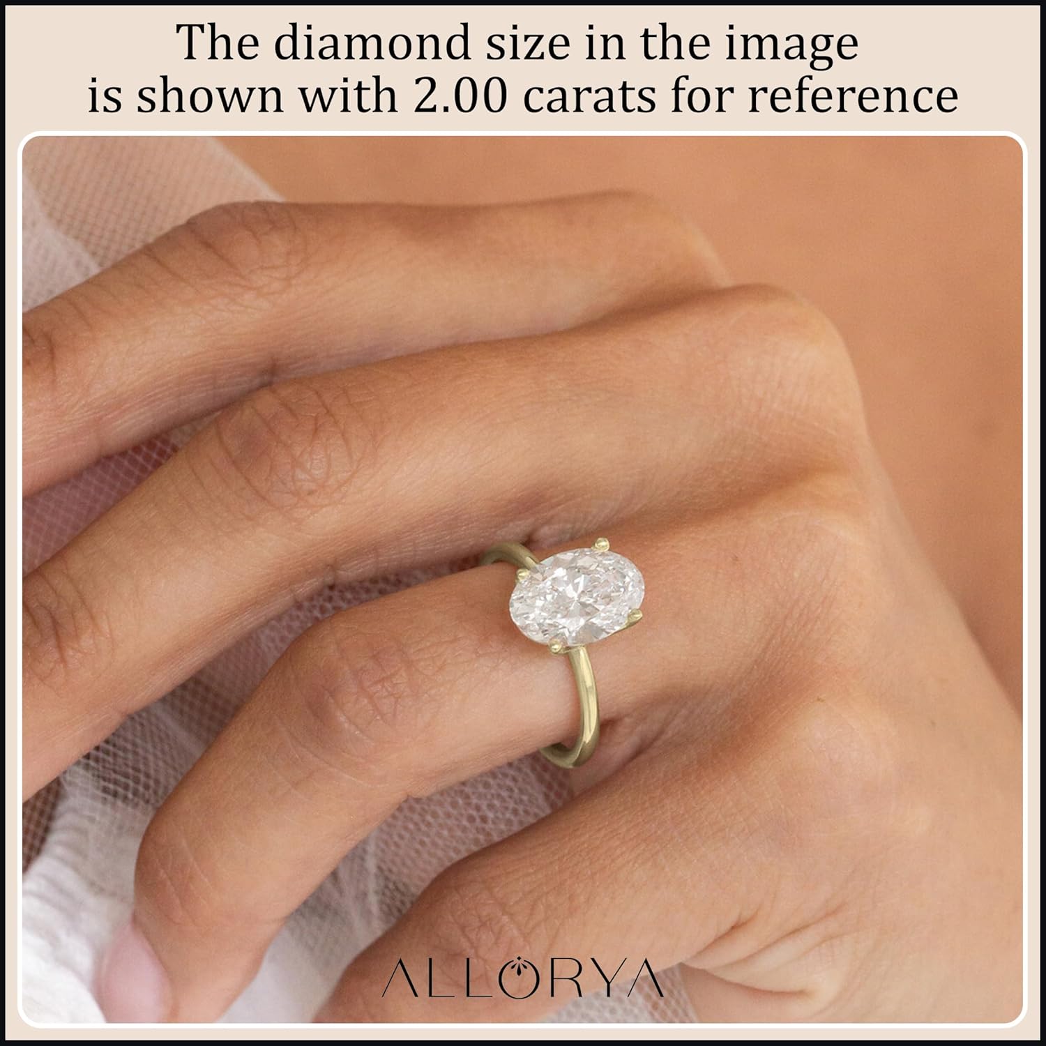 Oval Lab Grown White Diamond Classic Solitaire Engagement Ring for Women in 10K Solid Gold