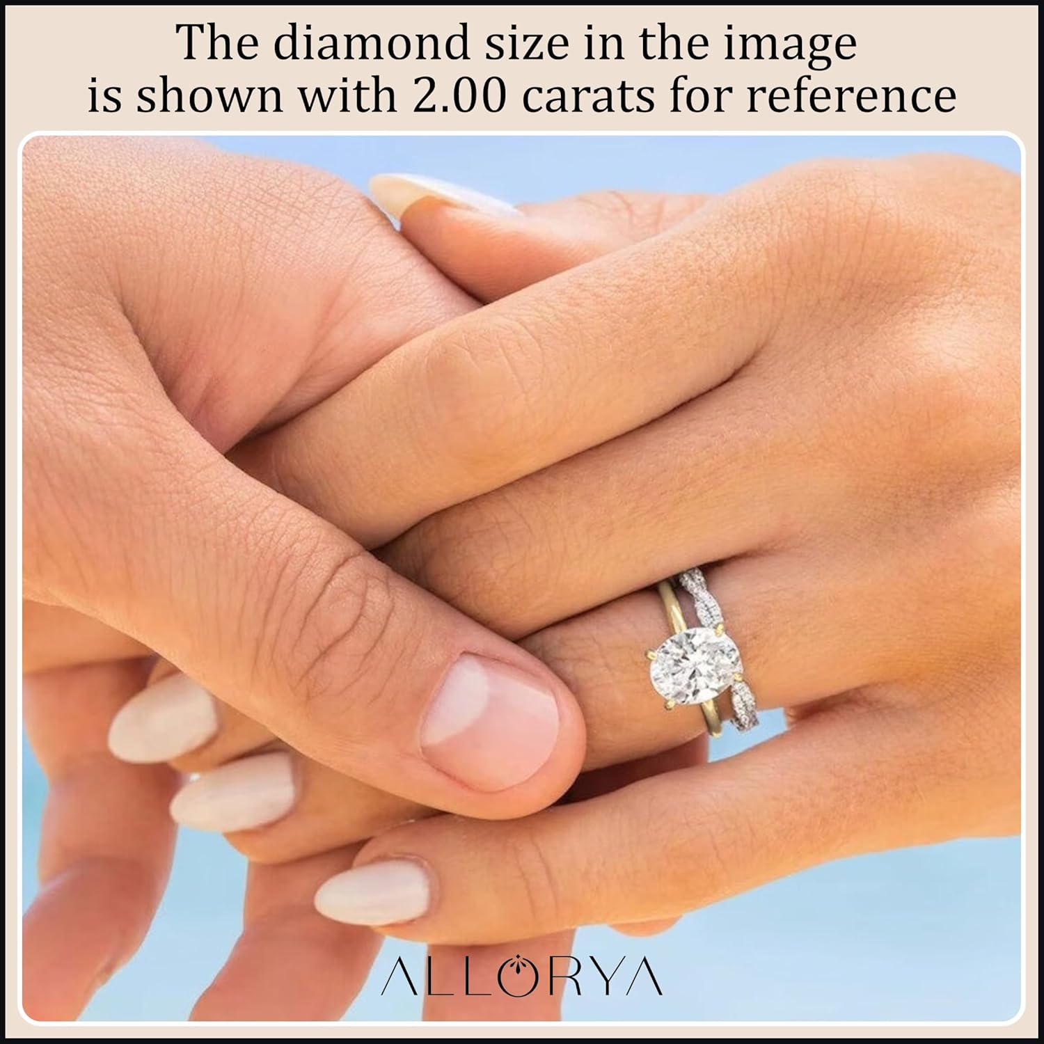 Oval Lab Grown White Diamond Classic Solitaire Engagement Ring for Women in 10K Solid Gold