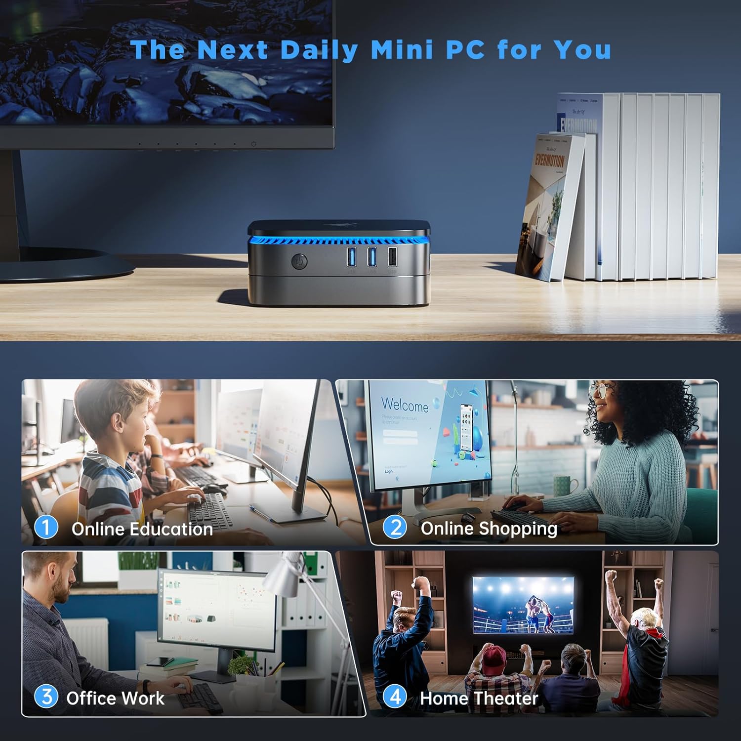 KAMRUI AK1PLUS Mini PC Alder Lake N97(up to 3.60 GHz),16GB RAM 512GB ROM Small Desktop Computer, Mini Computers Support 2.5 SSD (up to 2TB),4K,WiFi 2.4G/5G,BT4.2 on Business Home Office Family-NAS · v6