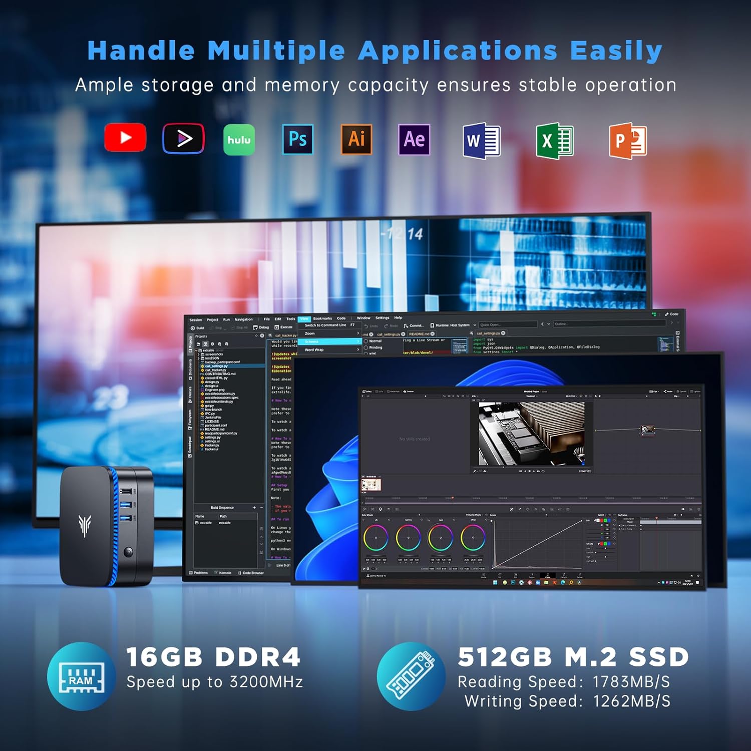 KAMRUI AK1PLUS Mini PC Alder Lake N97(up to 3.60 GHz),16GB RAM 512GB ROM Small Desktop Computer, Mini Computers Support 2.5 SSD (up to 2TB),4K,WiFi 2.4G/5G,BT4.2 on Business Home Office Family-NAS · v6