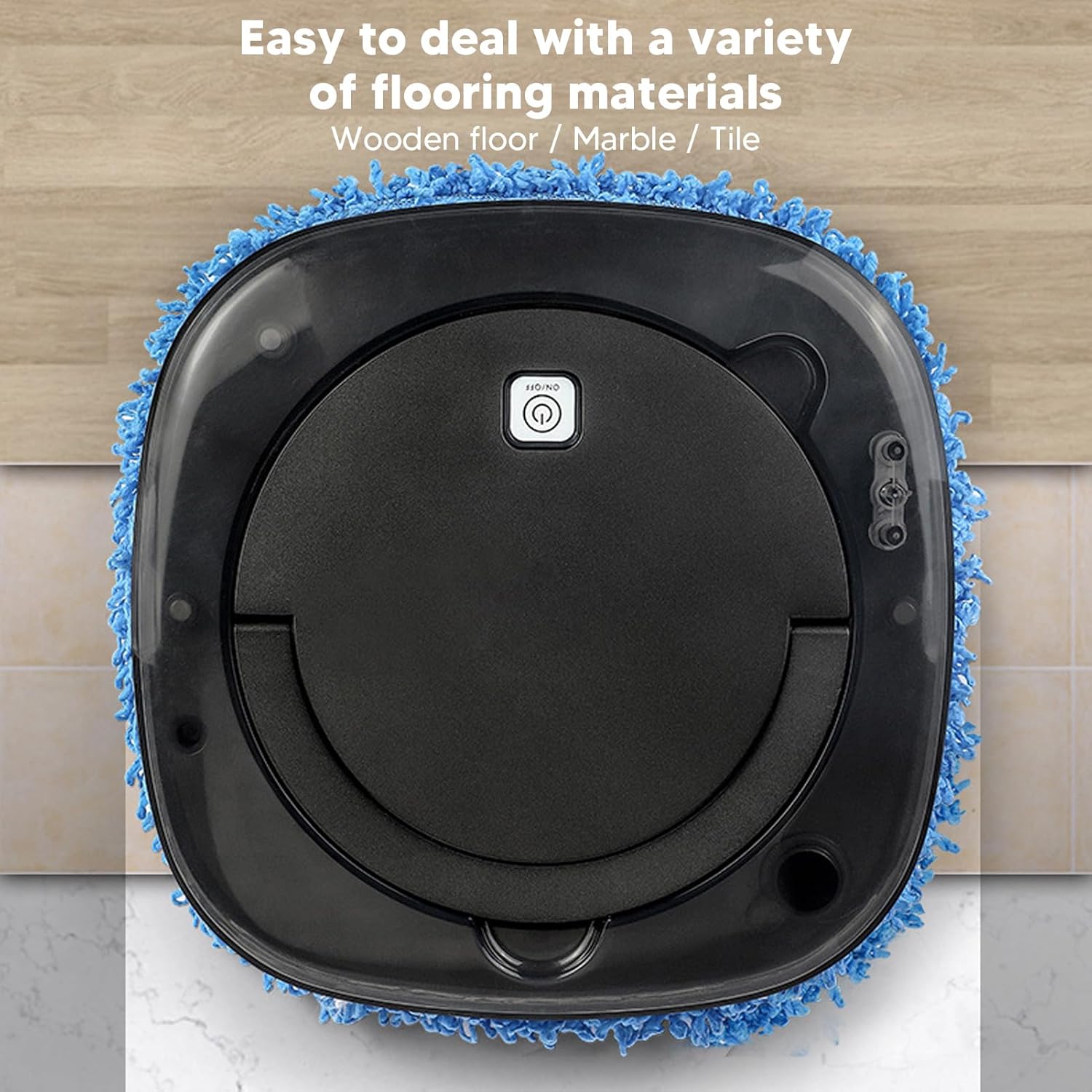 HURRISE Automatic Floor Mopping Robot,Mopping Robot with Water Vacuum and Mop Cleaning Robot Black, Robotic Vacuum Cleaner for Pet Hair Hardwood Floors Carpet (Black) · v6