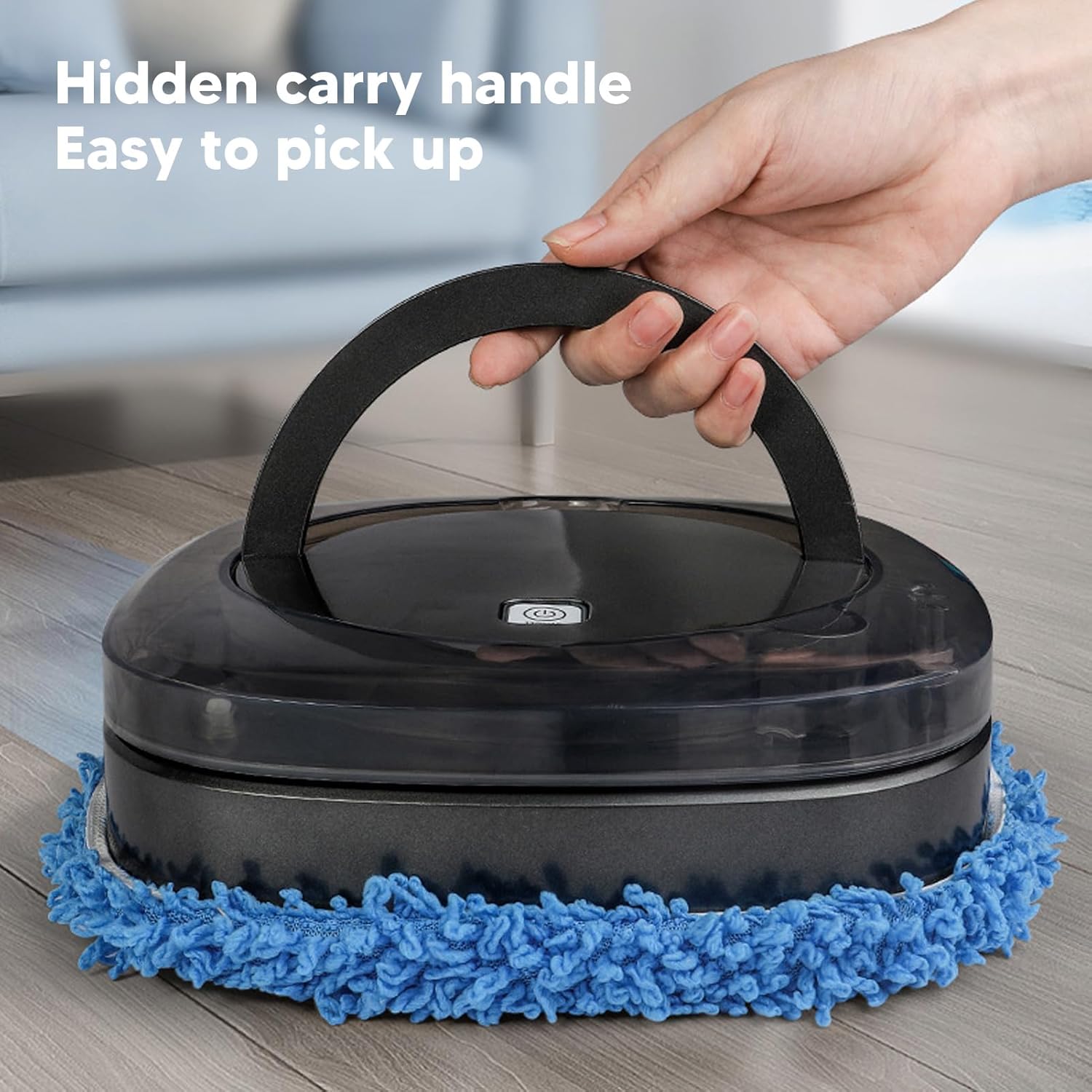HURRISE Automatic Floor Mopping Robot,Mopping Robot with Water Vacuum and Mop Cleaning Robot Black, Robotic Vacuum Cleaner for Pet Hair Hardwood Floors Carpet (Black) · v6