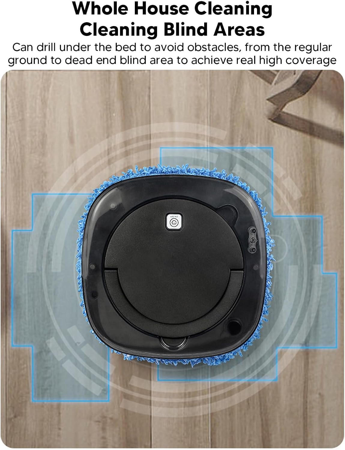 HURRISE Automatic Floor Mopping Robot,Mopping Robot with Water Vacuum and Mop Cleaning Robot Black, Robotic Vacuum Cleaner for Pet Hair Hardwood Floors Carpet (Black) · v6
