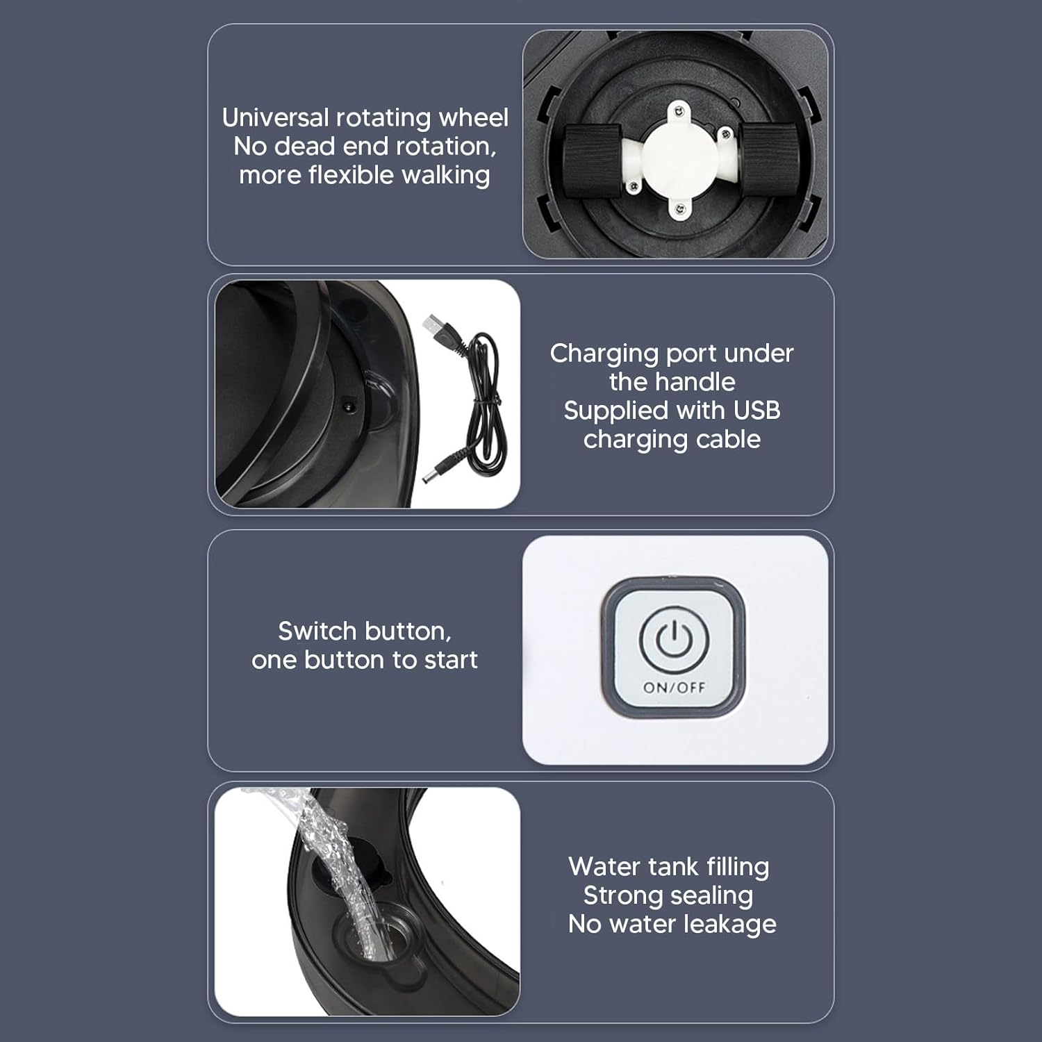 HURRISE Automatic Floor Mopping Robot,Mopping Robot with Water Vacuum and Mop Cleaning Robot Black, Robotic Vacuum Cleaner for Pet Hair Hardwood Floors Carpet (Black) · v6