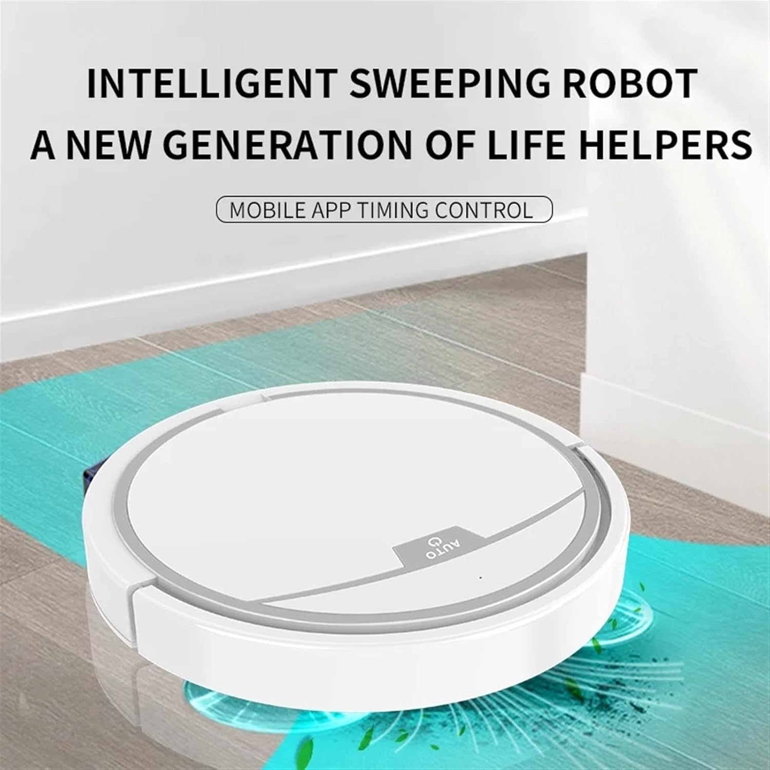 Hand Held Vacuum, Smart Sweeping Robot Fully Automatic Silent Sweeping and Mopping Three-in-One Ultra-Thin Vacuum Cleaner Cleaning (Color : White) · v6