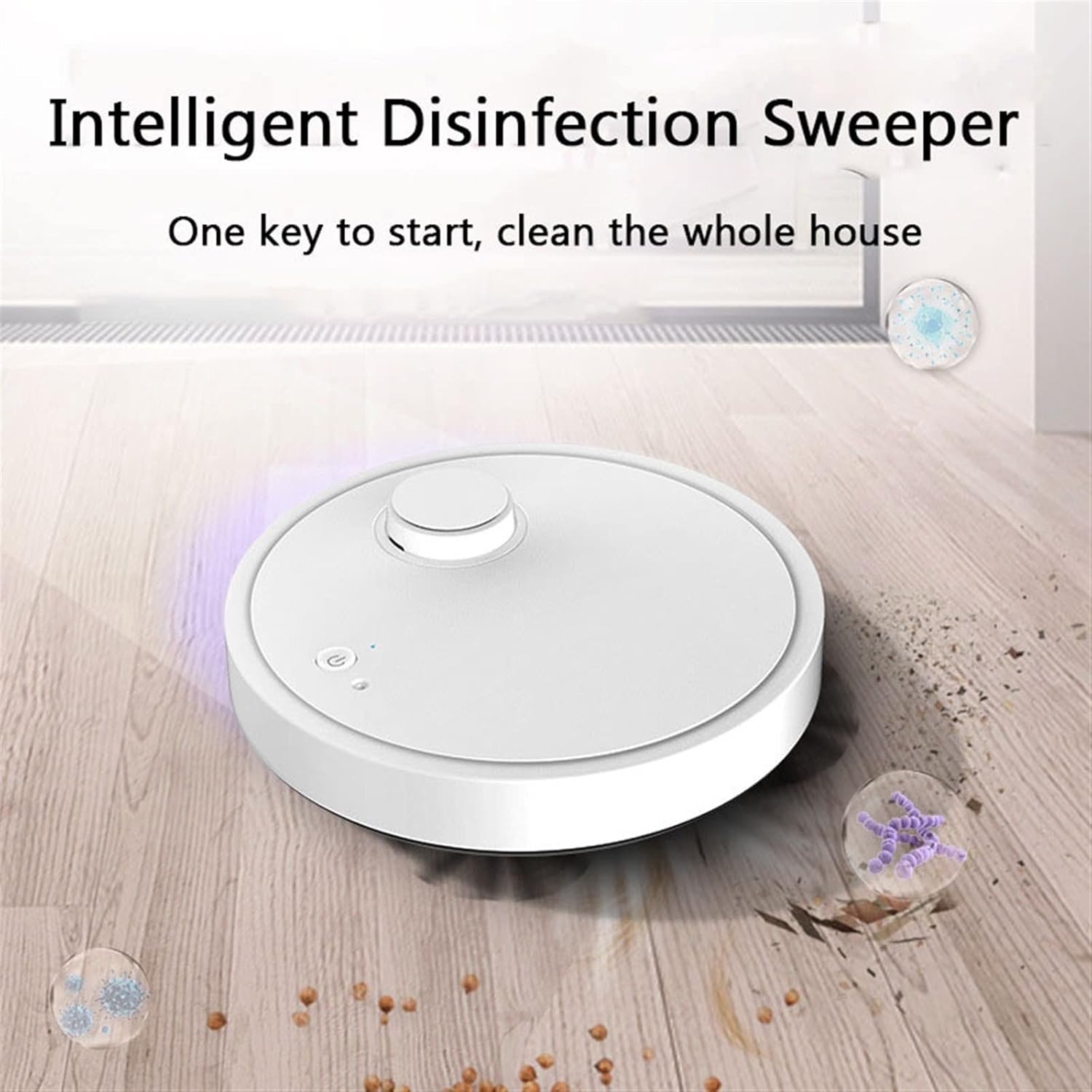 Hand Held Vacuum, Intelligent Sweeping Robot Household Automatic Cleaning Machine Home Appliance Vacuum Cleaner Automatic Vacuum Cleaner (Color : Black) · v6