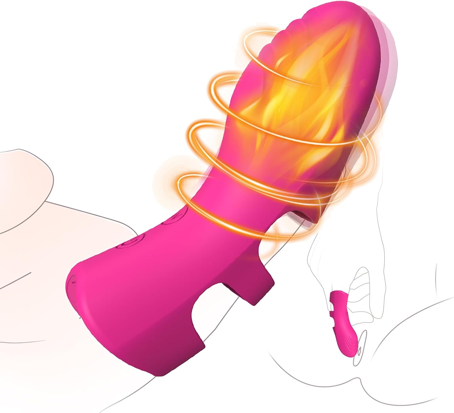 Vingervibrator, seksspeeltjes voor volwassenen voor vrouwen, speelgoed voor volwassenen met 10 vibraties, verwarmingsfunctie, clitoris, G-spot tepelvibrators, gereedschap voor seksueel genot voor vrouwen, minivibrator, seksspeeltjes voor koppels