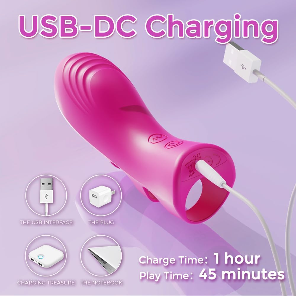 Vingervibrator, seksspeeltjes voor volwassenen voor vrouwen, speelgoed voor volwassenen met 10 vibraties, verwarmingsfunctie, clitoris, G-spot tepelvibrators, gereedschap voor seksueel genot voor vrouwen, minivibrator, seksspeeltjes voor koppels