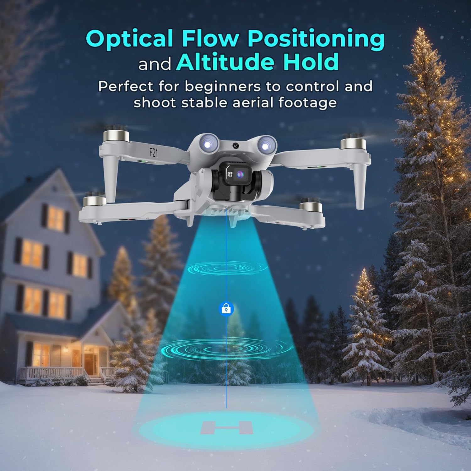 Drone quadricottero RC Contixo F21 con fotocamera 1080P, drone FPV, droni per adulti, frequenza ISM, foto 1920X1080P, ribaltamenti 3D, mantenimento dell'altitudine e selfie gestuale 100 M, FOV 60°, motore brushless
