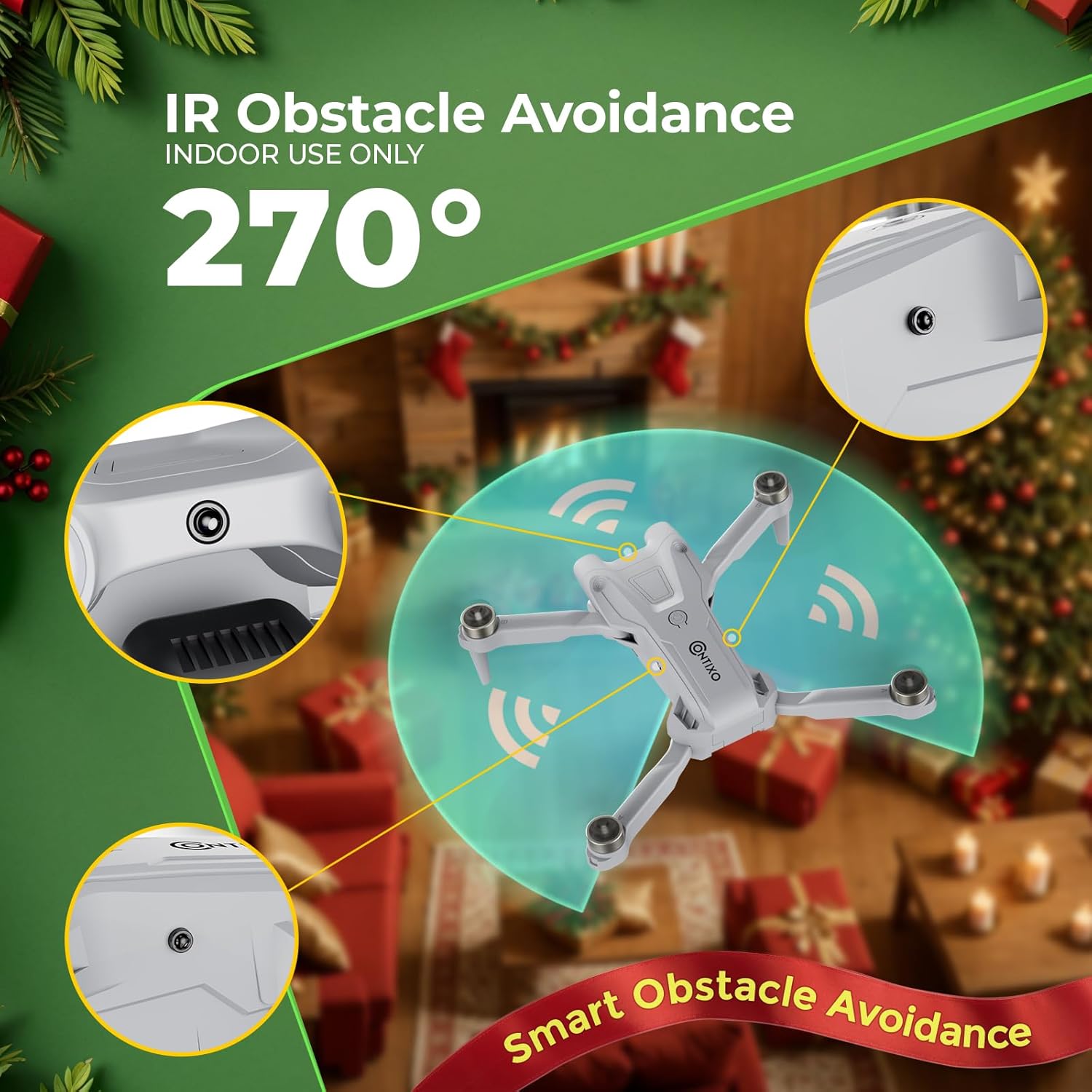 Drone quadricottero RC Contixo F21 con fotocamera 1080P, drone FPV, droni per adulti, frequenza ISM, foto 1920X1080P, ribaltamenti 3D, mantenimento dell'altitudine e selfie gestuale 100 M, FOV 60°, motore brushless