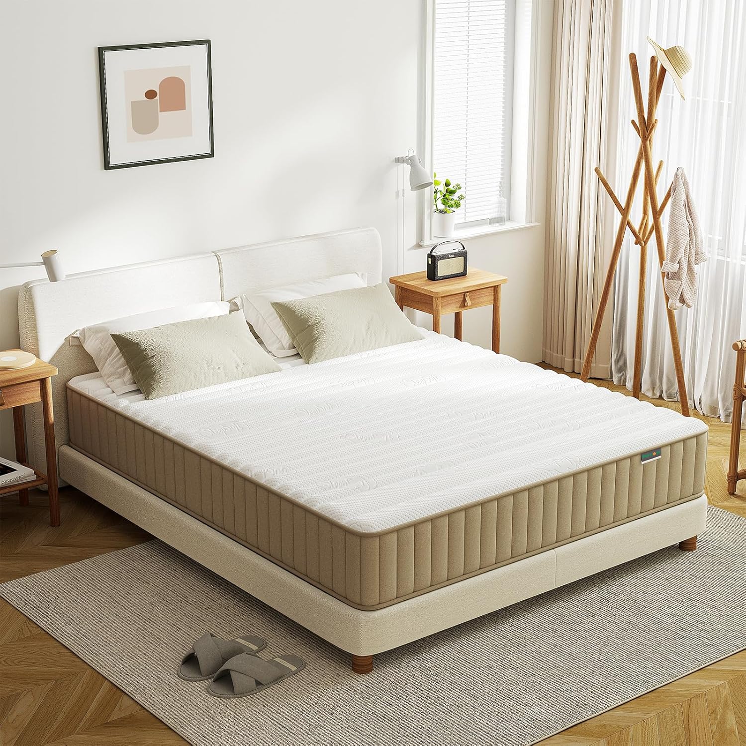 Queen Mattress Firm, 10 Inch Queen Size Mattress in a Box,Hybrid Memory Foam Queen Mattress with Individual Pocket Spring for Motion Isolation  Pressure Relief, CertiPUR-US · v2