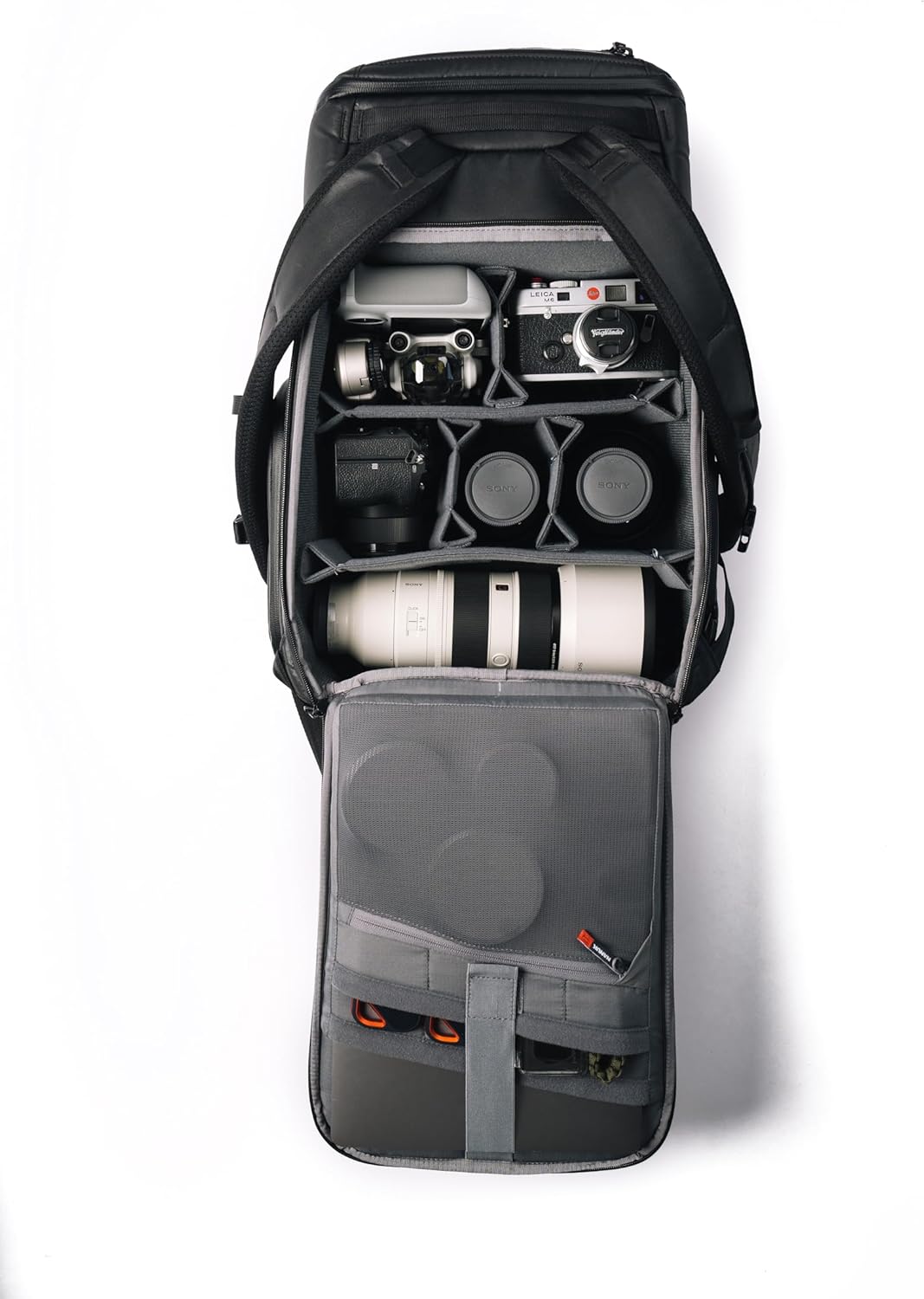 กระเป๋าเป้สะพายหลัง Nanuk N-PVD 30 ลิตรสำหรับกล้อง DSLR/Mirrorless/วิดีโอ และโดรน พร้อมช่องใส่แล็ปท็อปบุนวม 16 ช่อง
