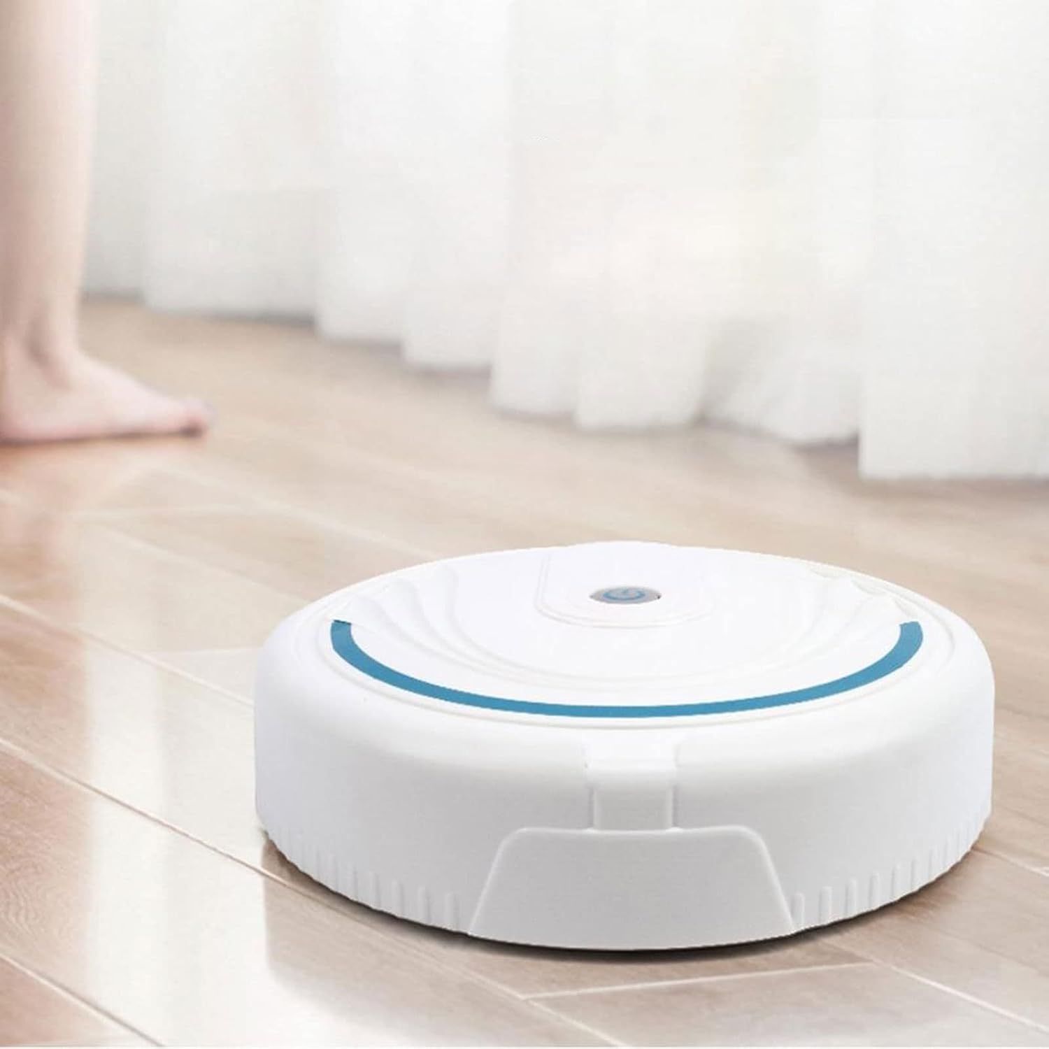 Robot mop Smart Floor Sweeping Robot Dust Catcher Automatic Cleaning Electric Vacuum Cleaner (Color : White Battery)