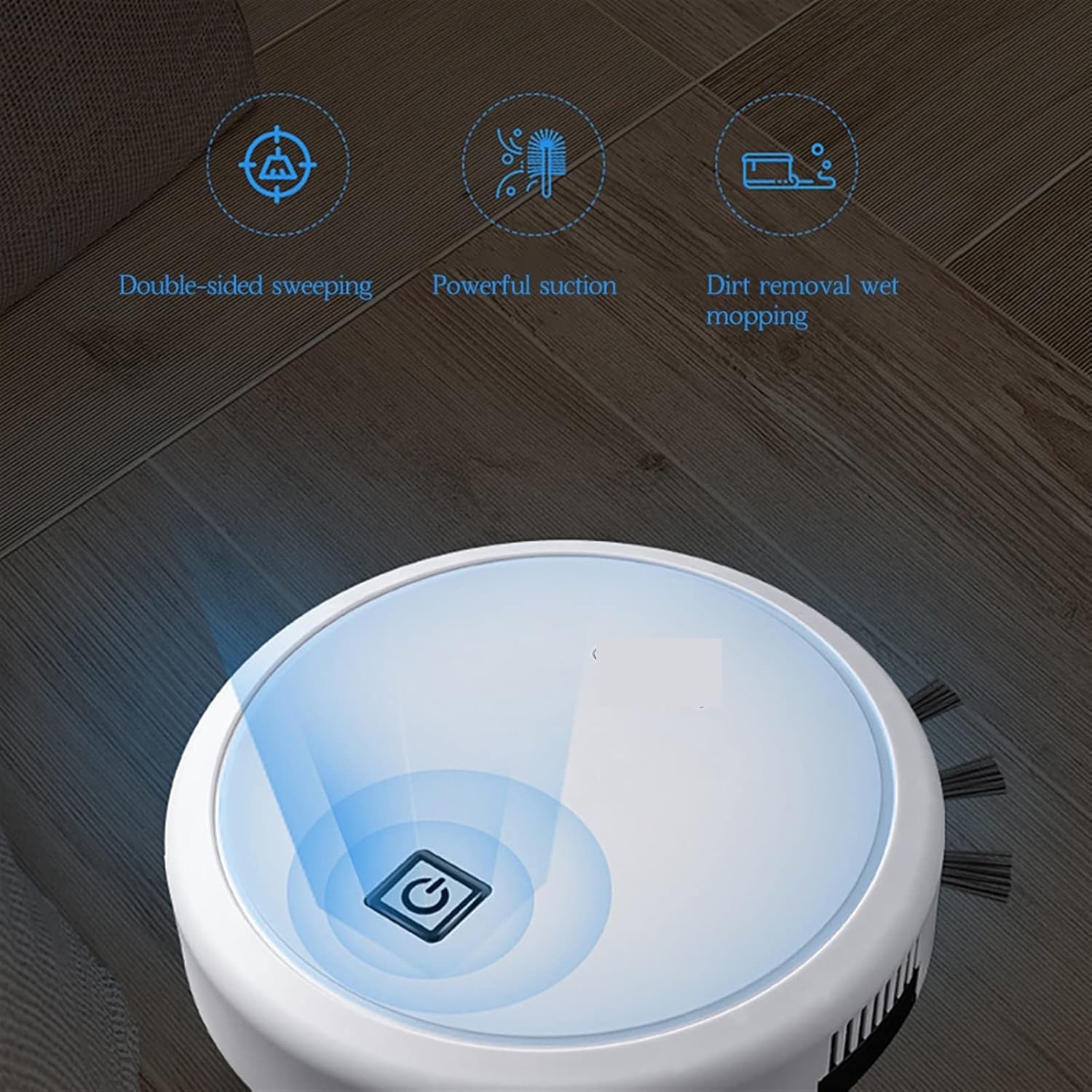 Robot mop Sweeper Smart Vacuum Cleaning Robot Automatic Floor Mopping Machine Rechargeable Sweeping Robot White (Color : Black) · v2
